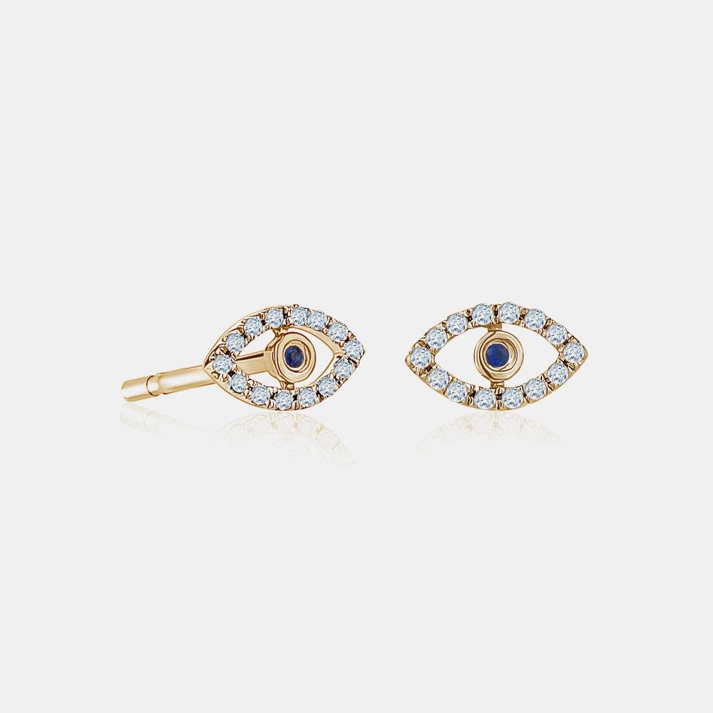 Diamond Evil Eye Studs