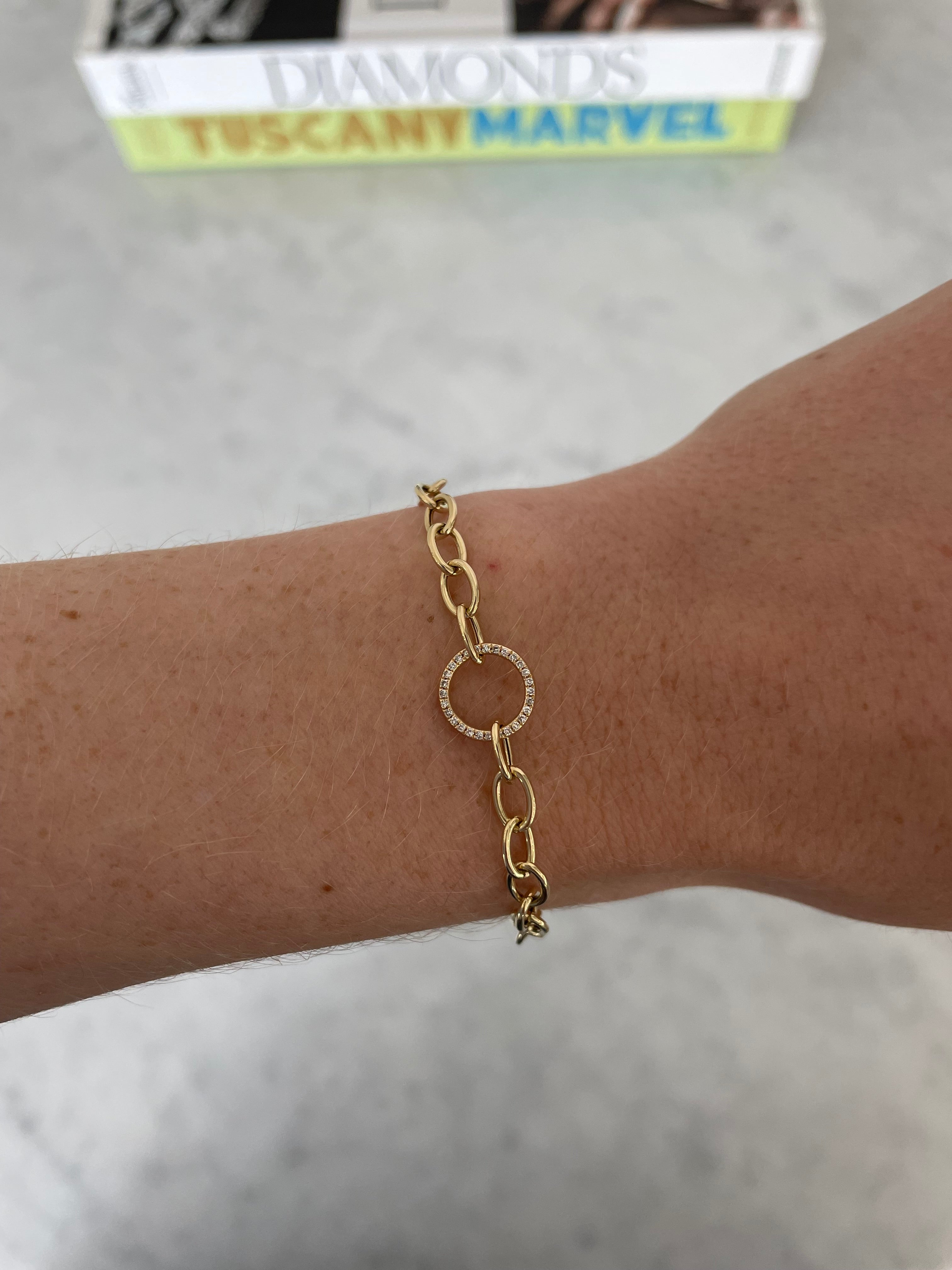 Diamond Accent Link Chain Bracelet