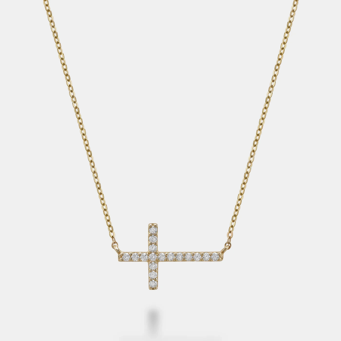 White gold horizontal cross necklace cheap