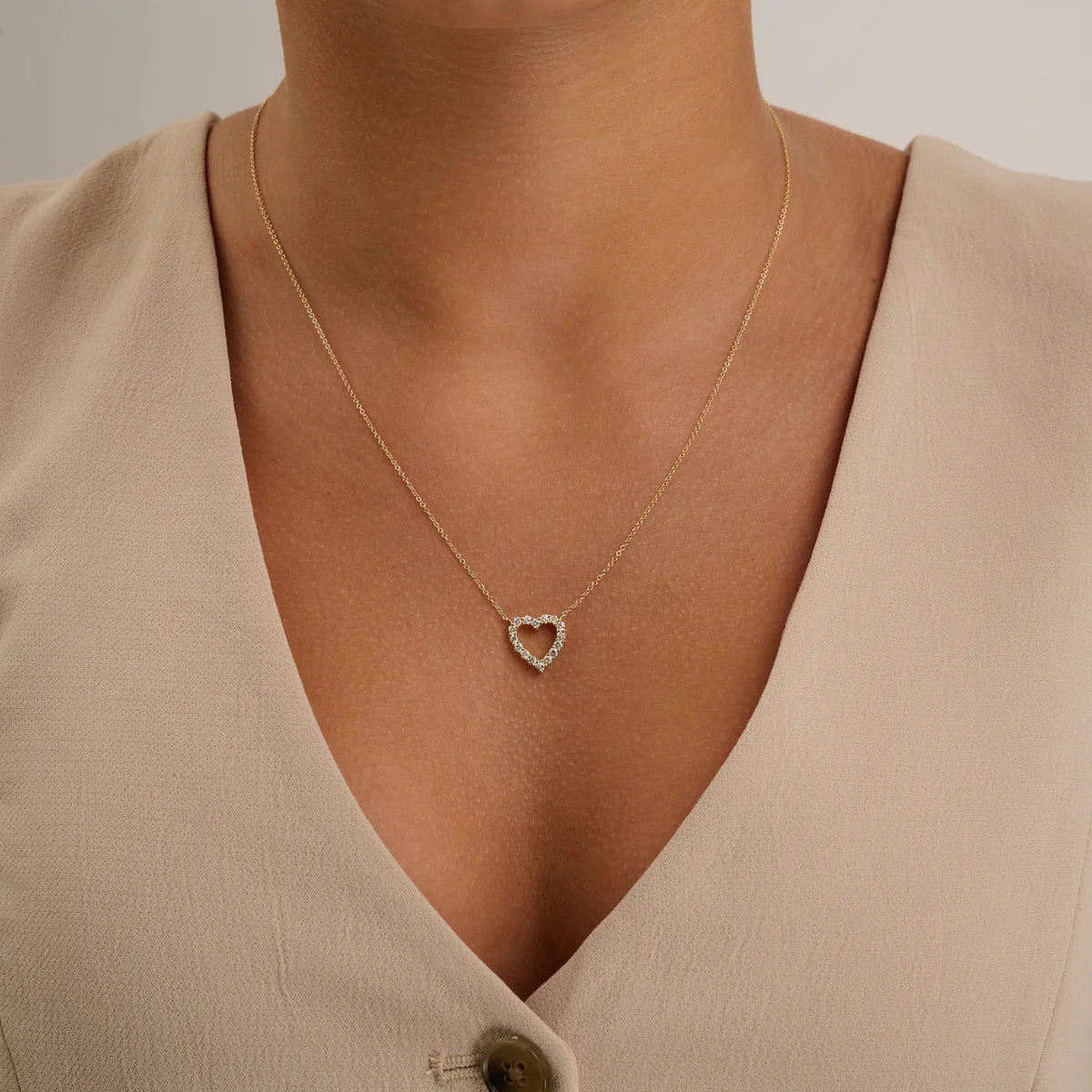 Diamond Open Heart Necklace