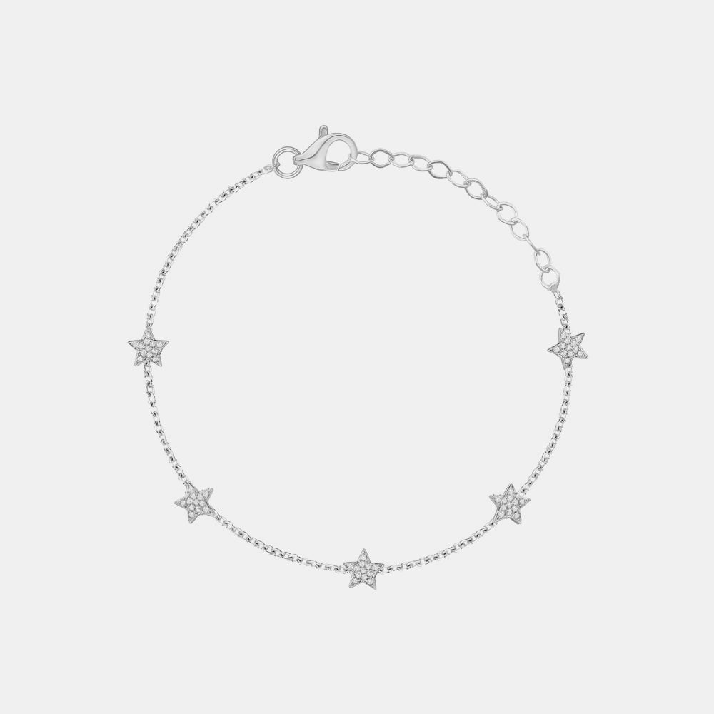 bracelet de station de diamants étoilés