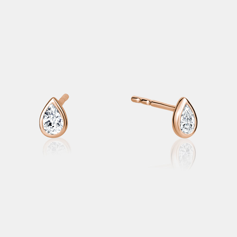 Boucles d'oreilles poires serties de diamants