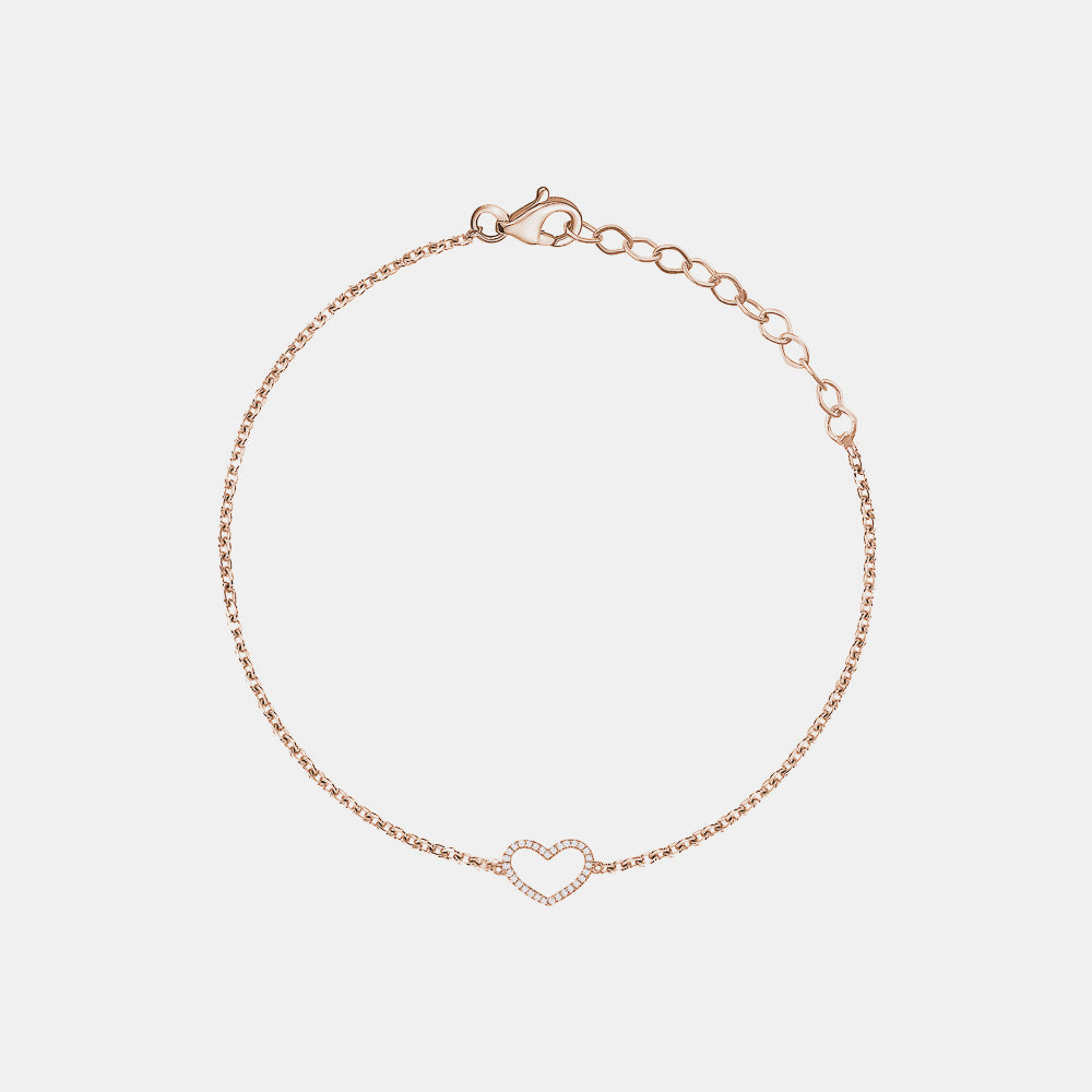 Diamond Open Heart Bracelet