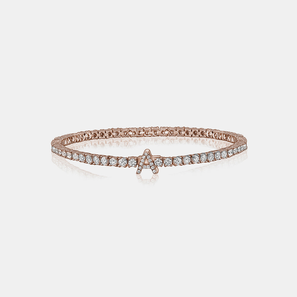 Bracelet tennis avec initiales en diamant
