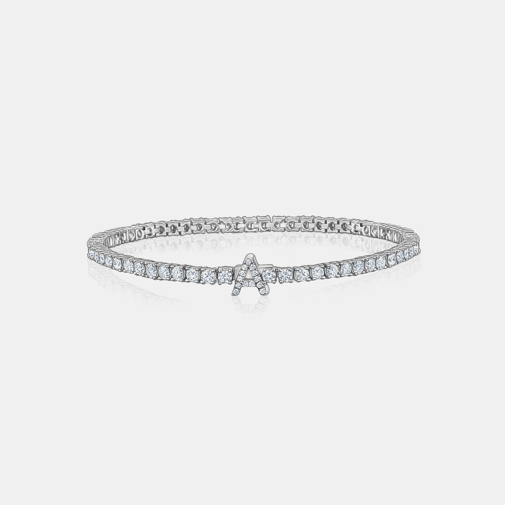 Bracelet tennis avec initiales en diamant