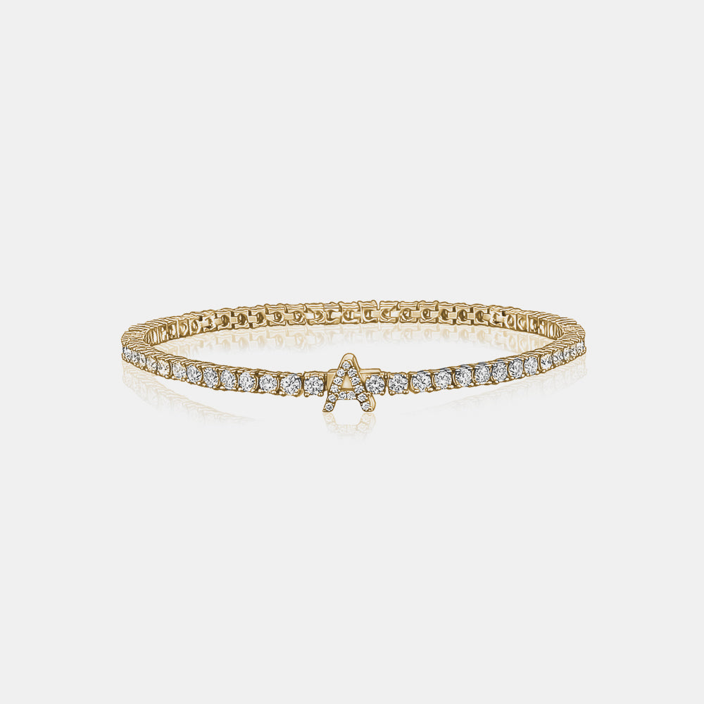 Bracelet tennis avec initiales en diamant