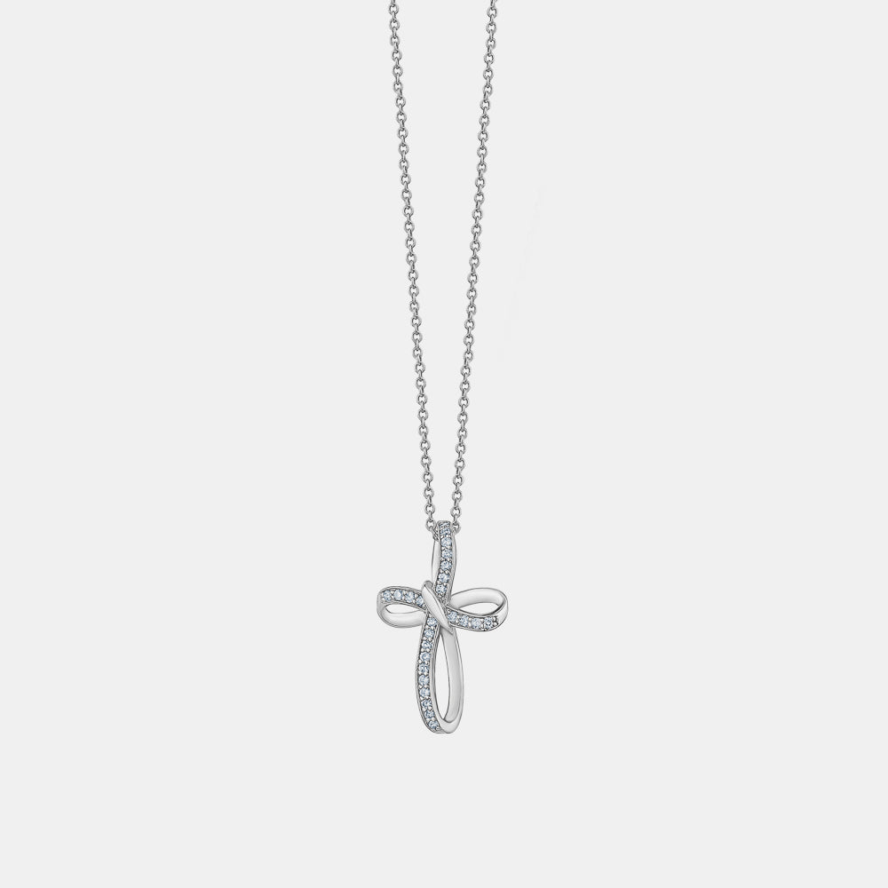 Collier croix fantaisie en diamant