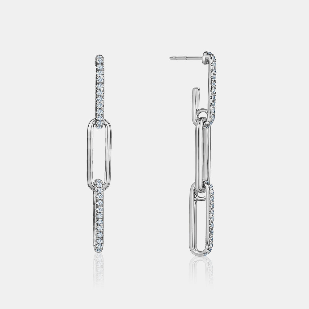 Diamond Paperclip Earrings