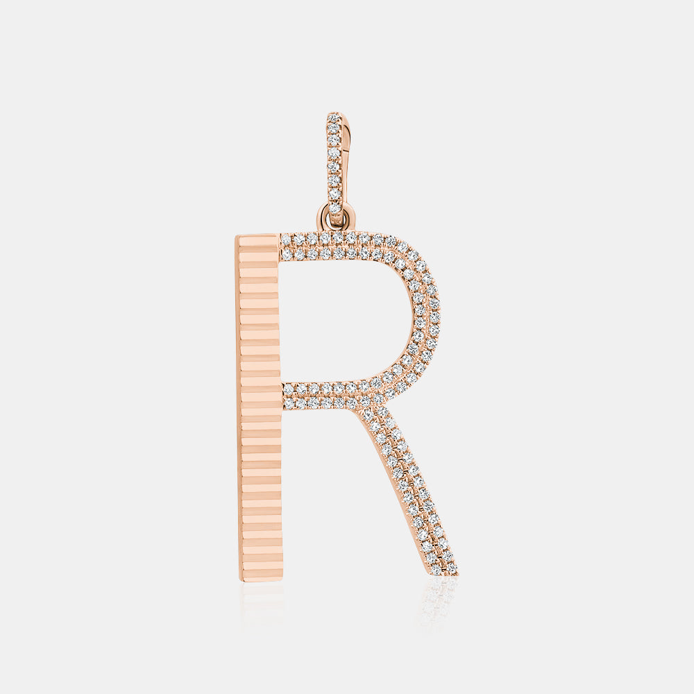 Jumbo Diamond Fluted Initial Charm