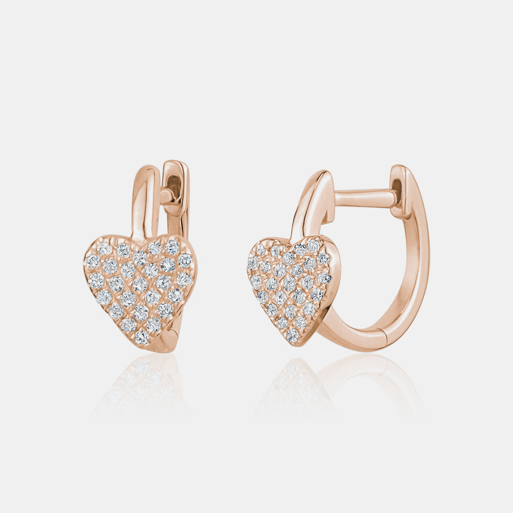 Mini Diamond Heart Huggies