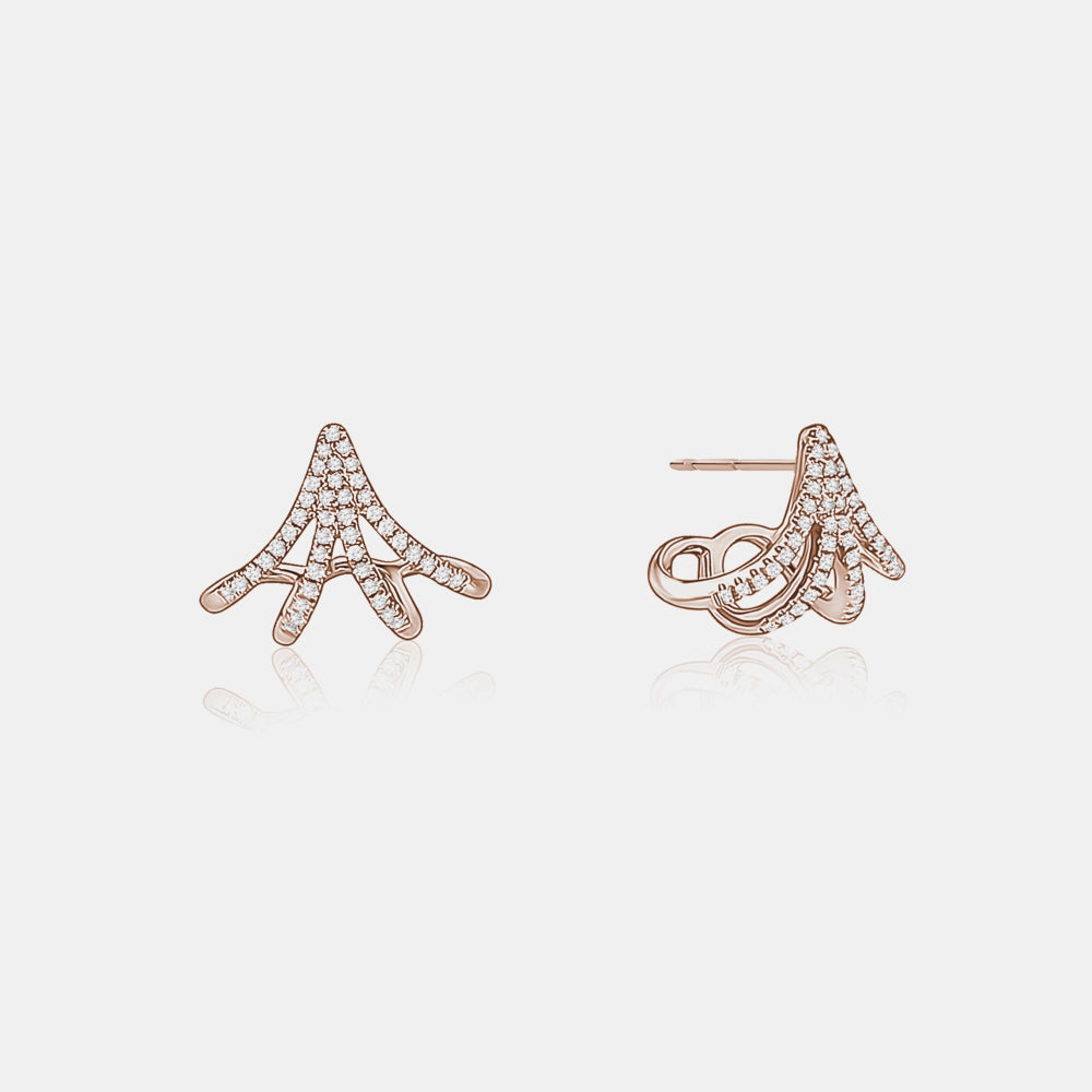 Boucles d'oreilles en forme de chenille à diamants