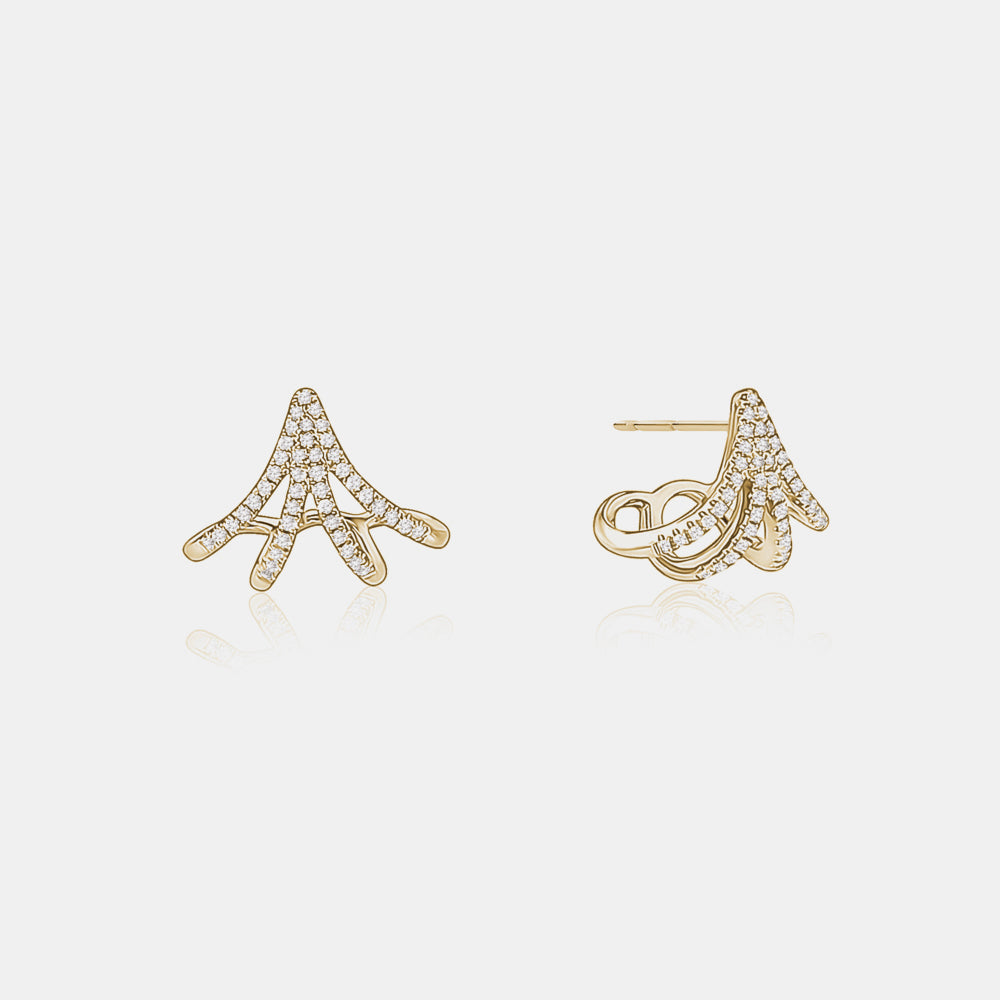 Boucles d'oreilles en forme de chenille à diamants