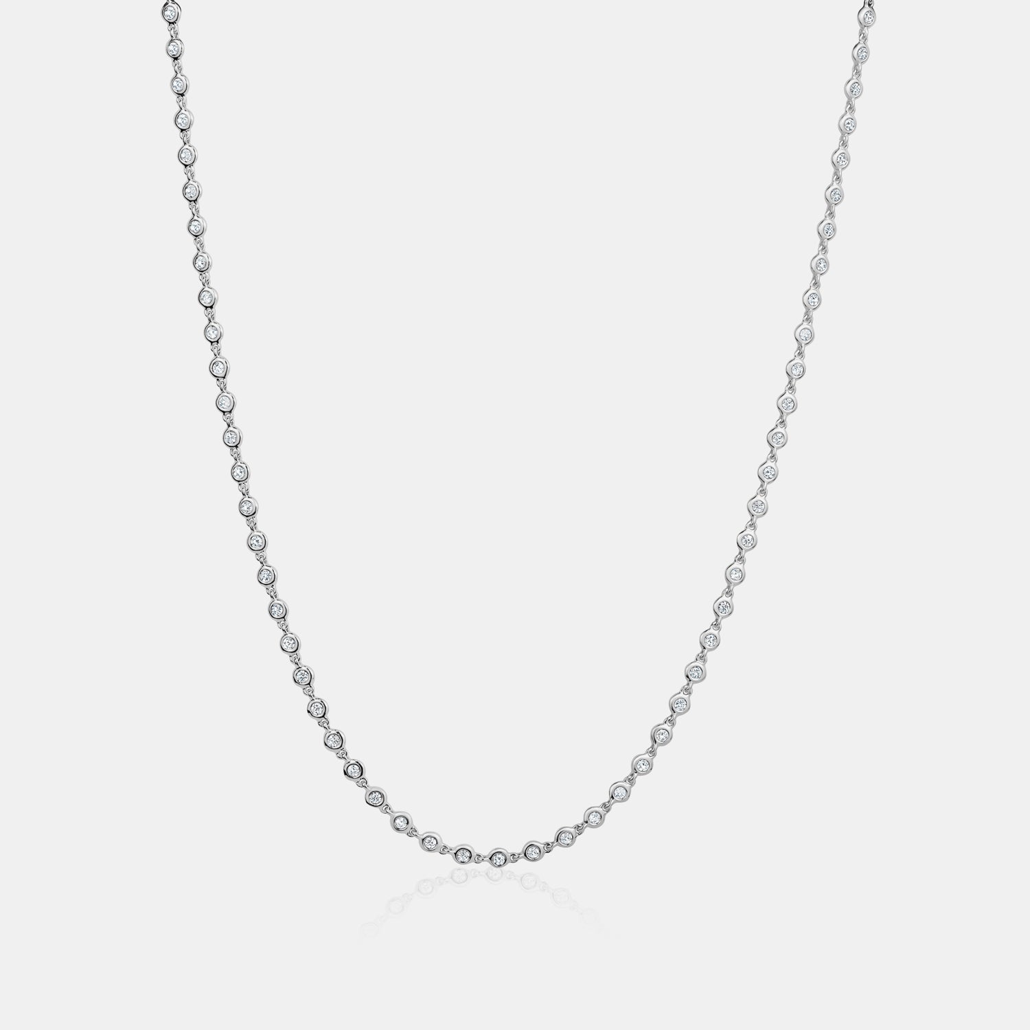 Bezel Set Diamond Necklace