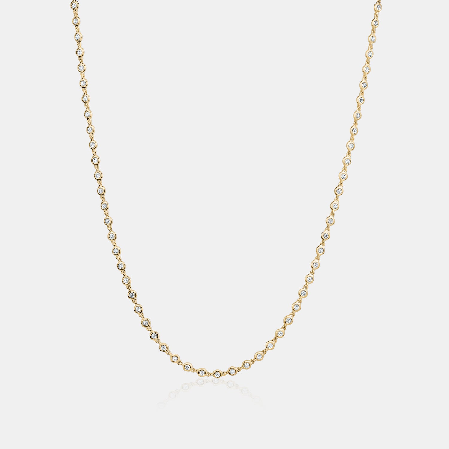 Bezel Set Diamond Necklace
