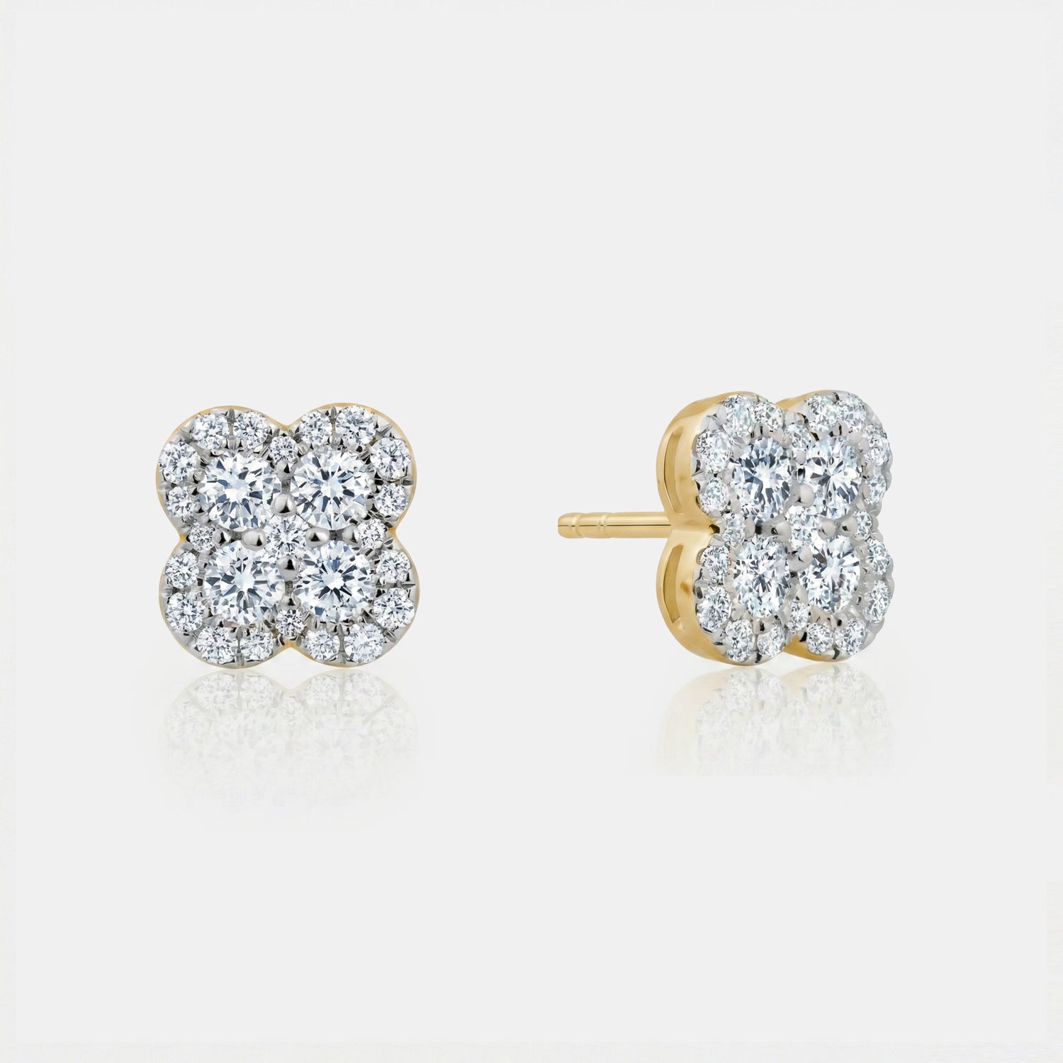 Diamond Clover Studs