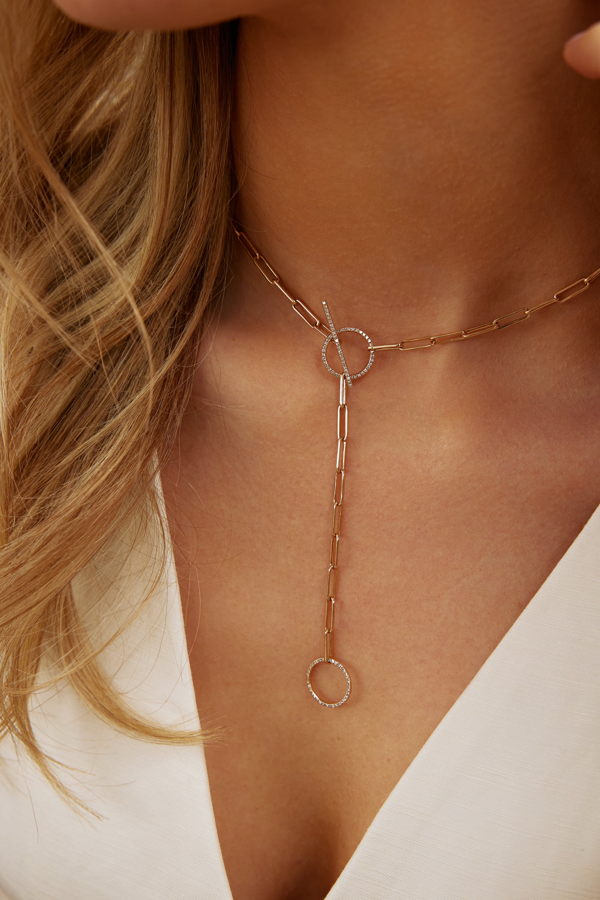 Collier à bascule en diamant