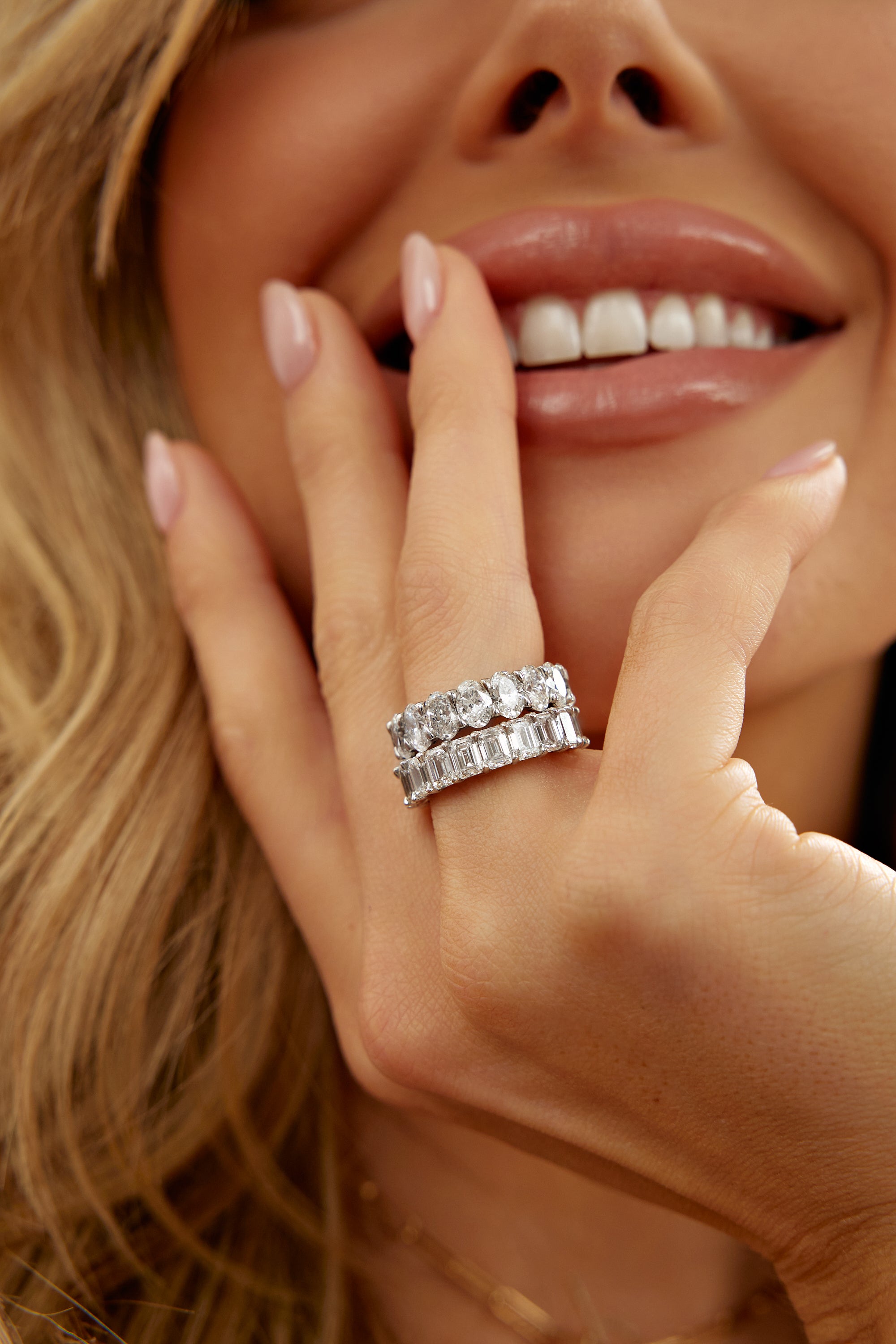 Lab Diamond Emerald Cut Eternity Band