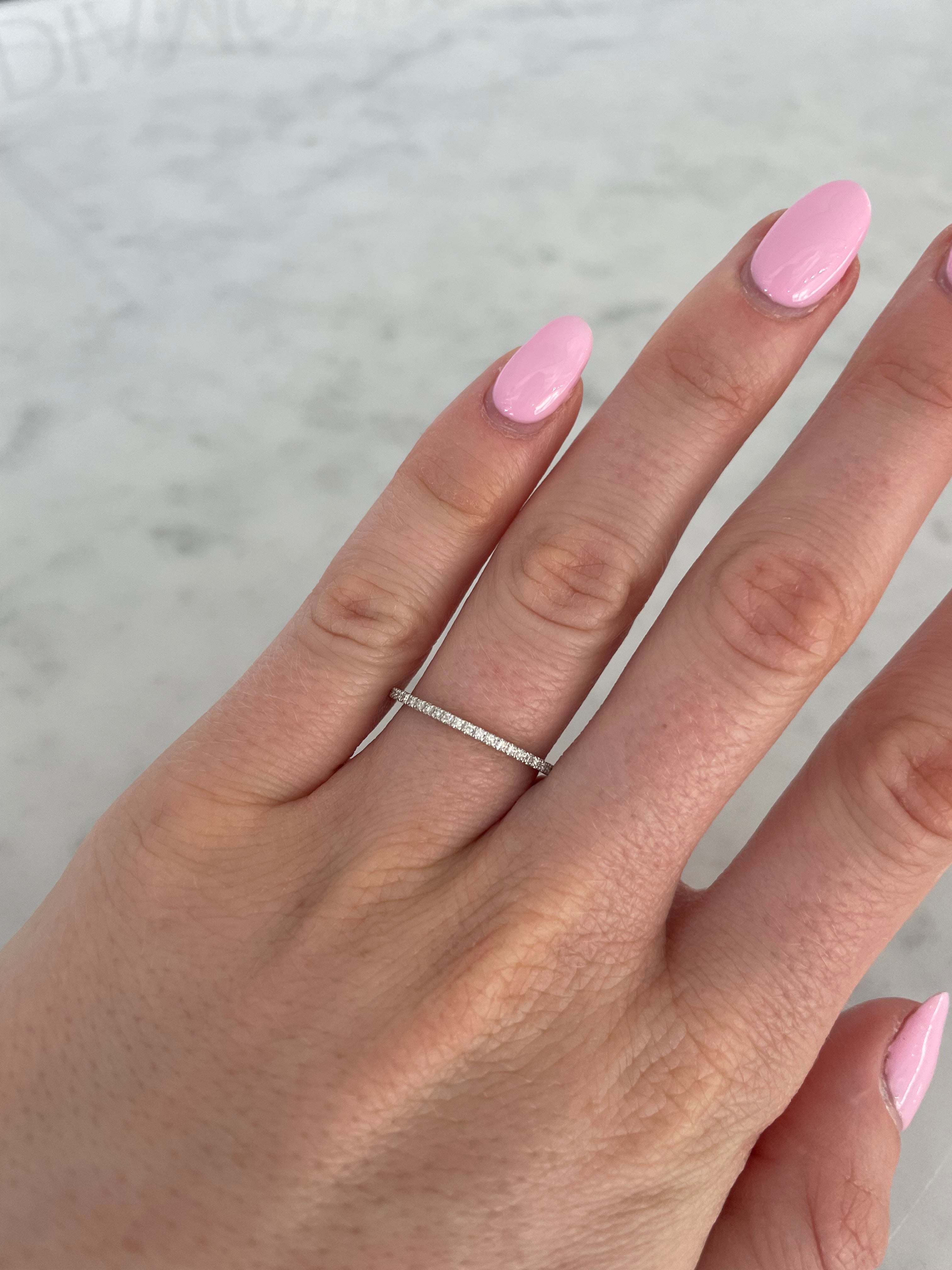 1.3mm Skinny Pavé Ring
