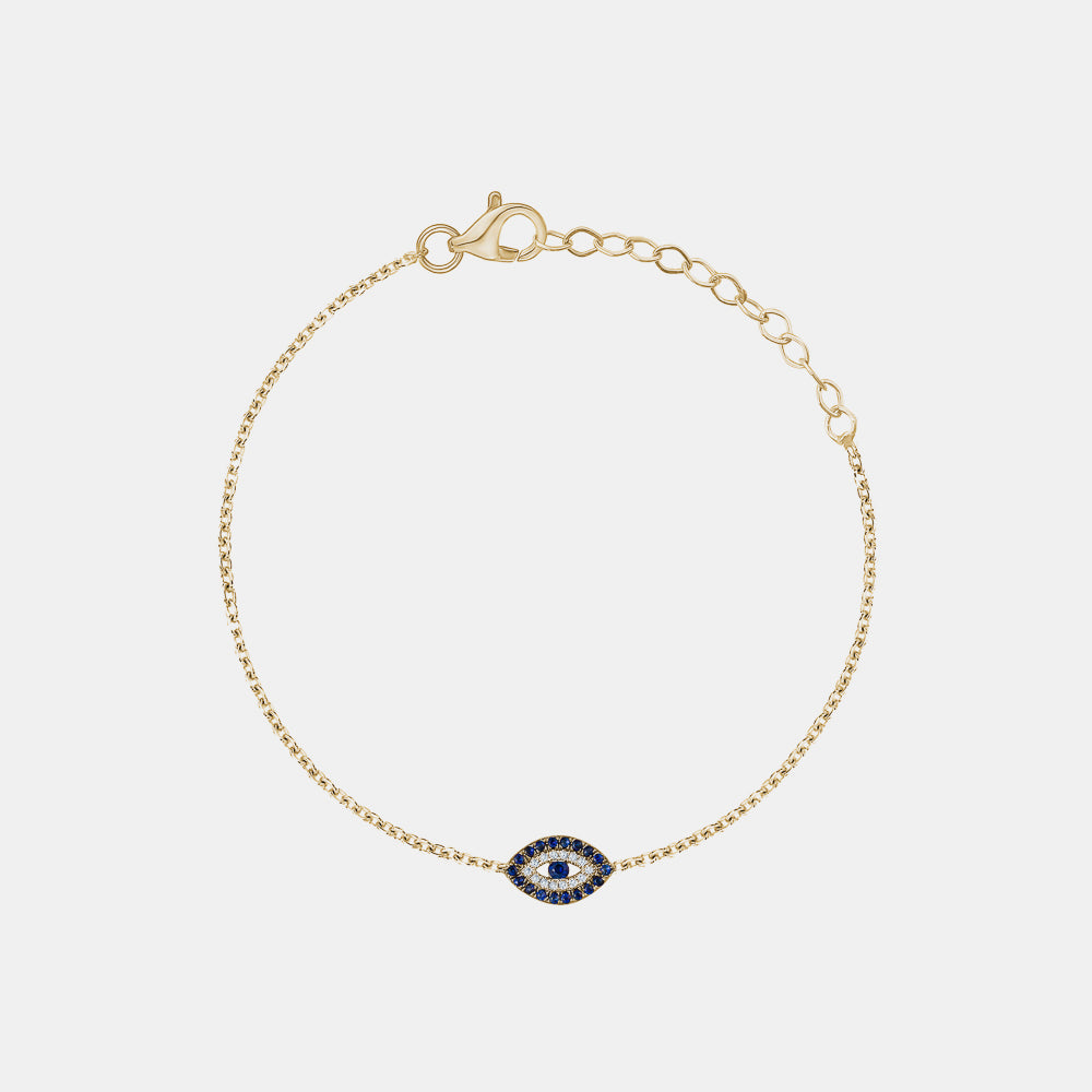 Diamond Blue Sapphire Evil Eye Bracelet