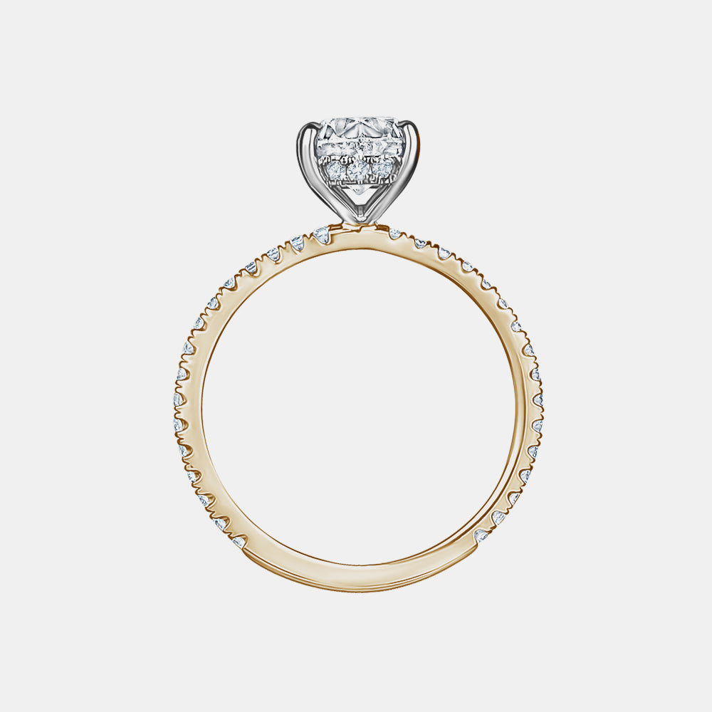 Oval Cut Engagement Ring with Pavé Band