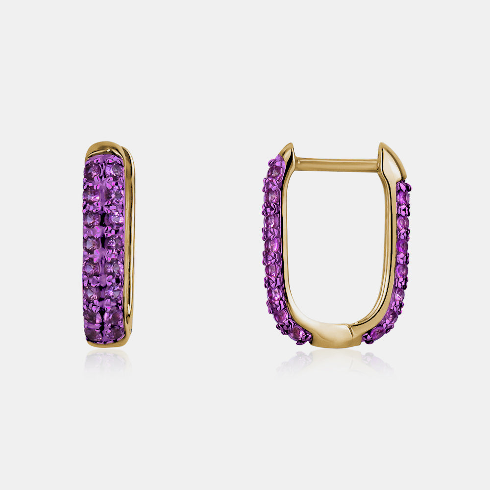 Pink Sapphire Oval Huggies