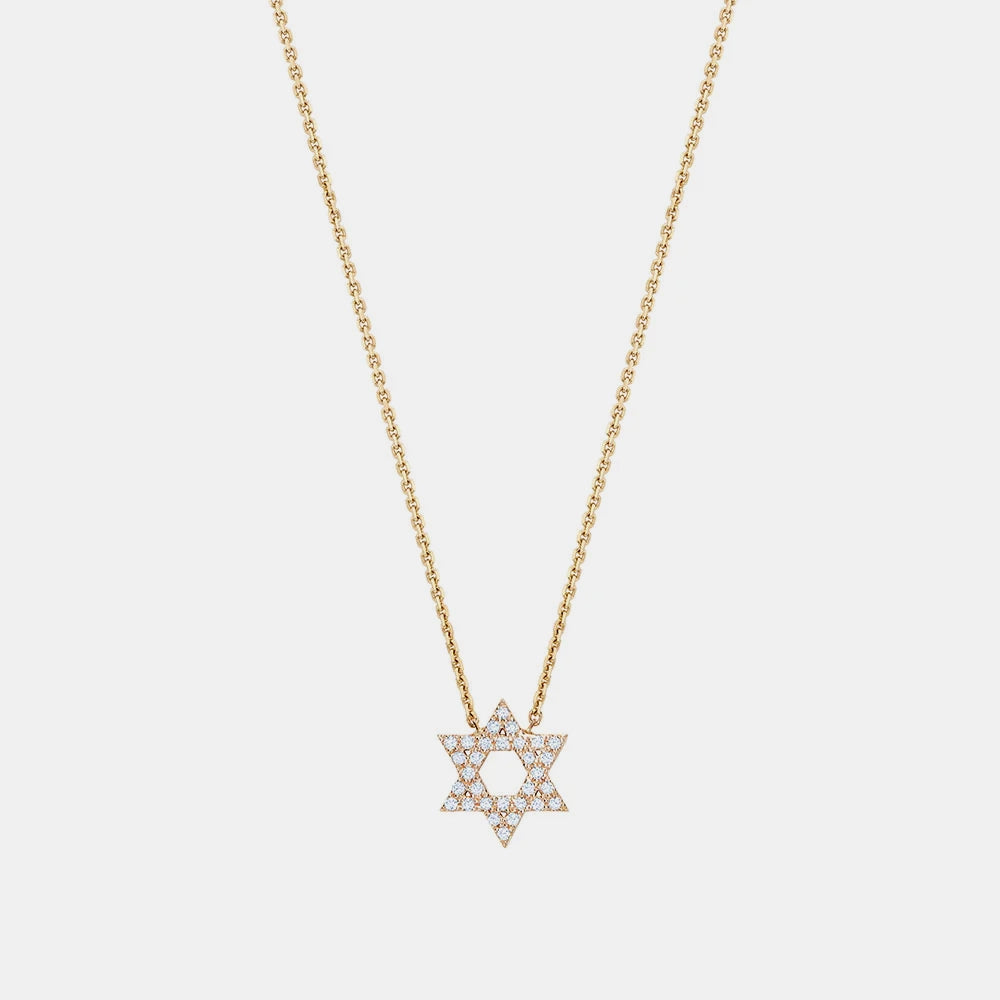 Diamond Star of David Necklace