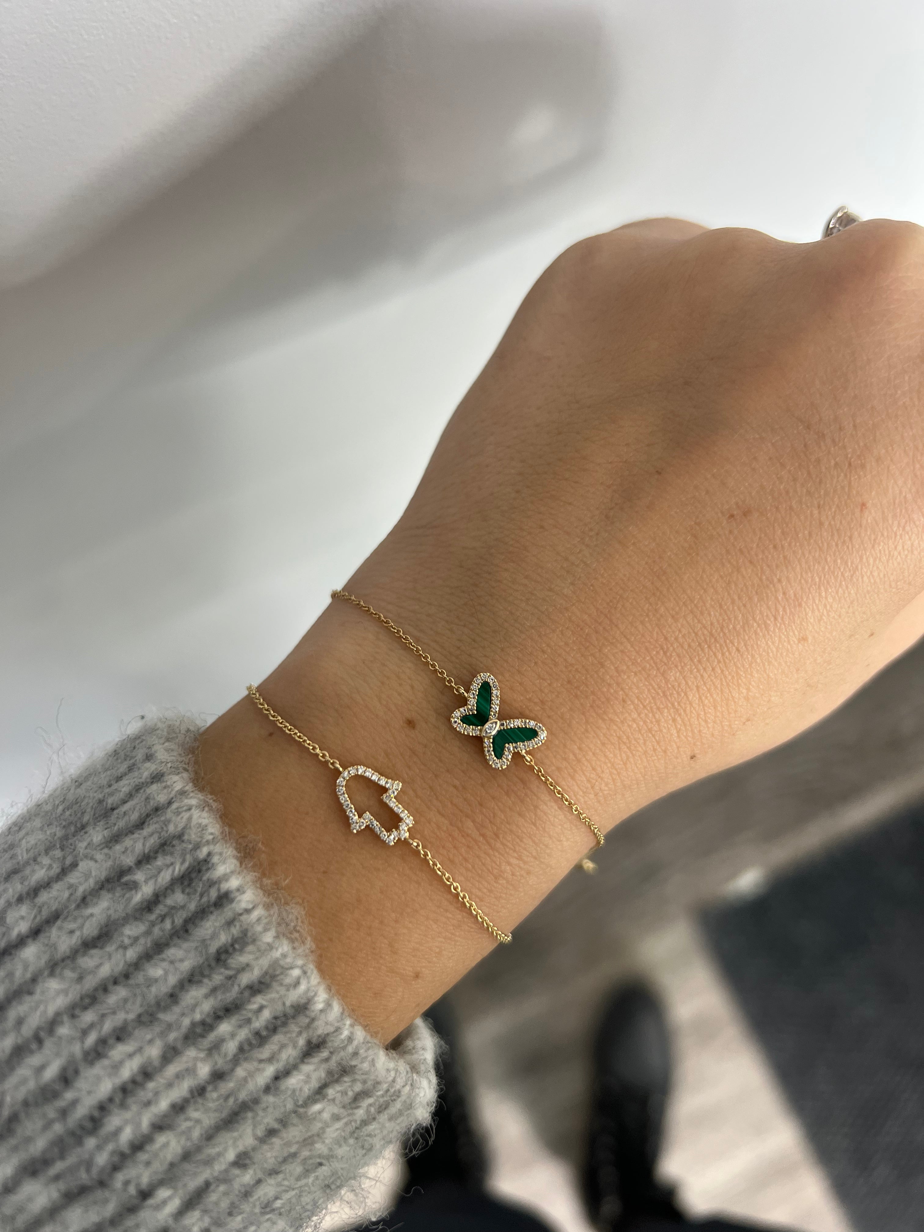 Open Diamond Hamsa Bracelet