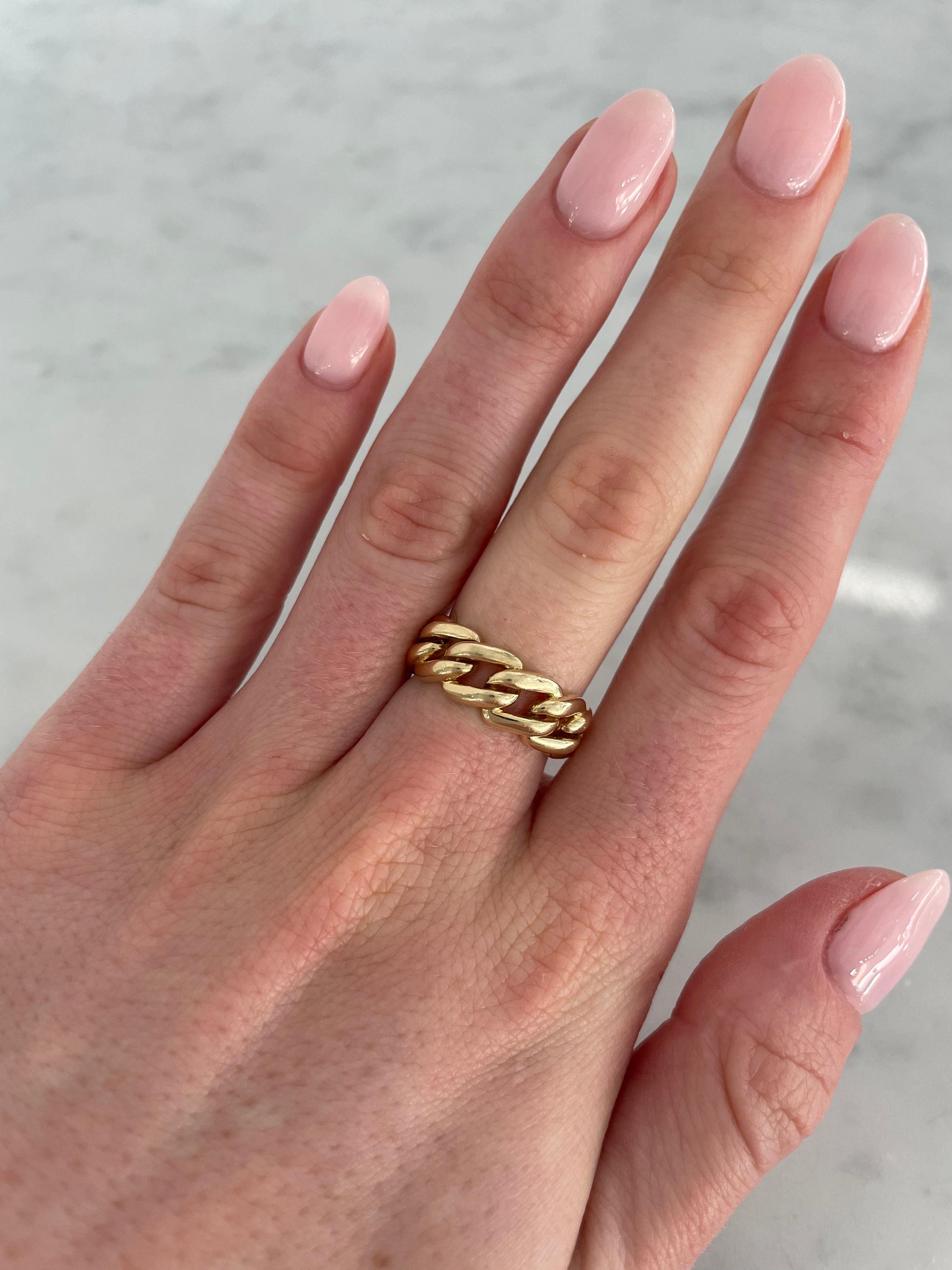 Solid Gold Link Ring