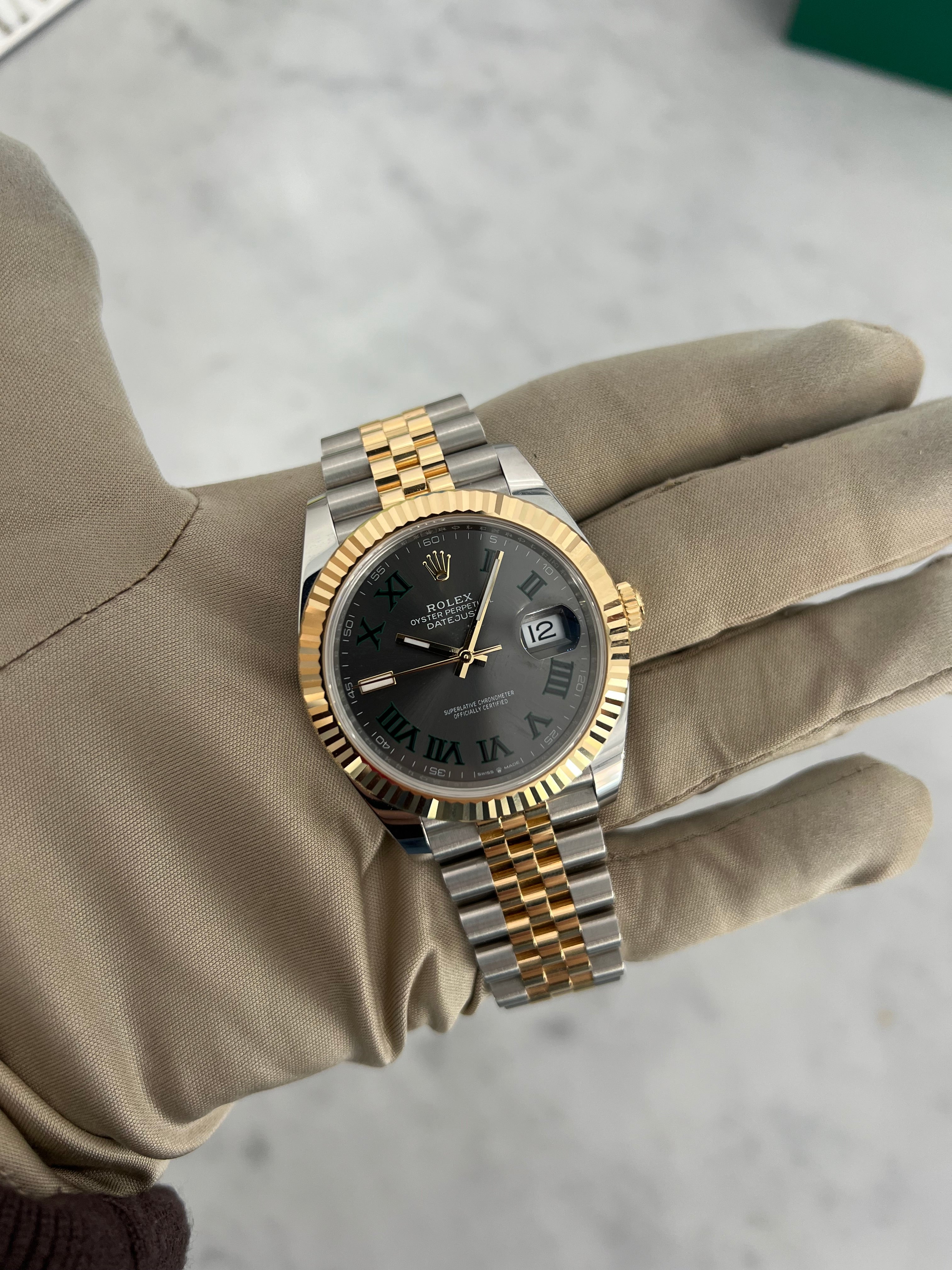 Rolex Datejust Two-Tone Yellow Gold Wimbledon Dial Jubilee Bracelet 41mm 126333/2025