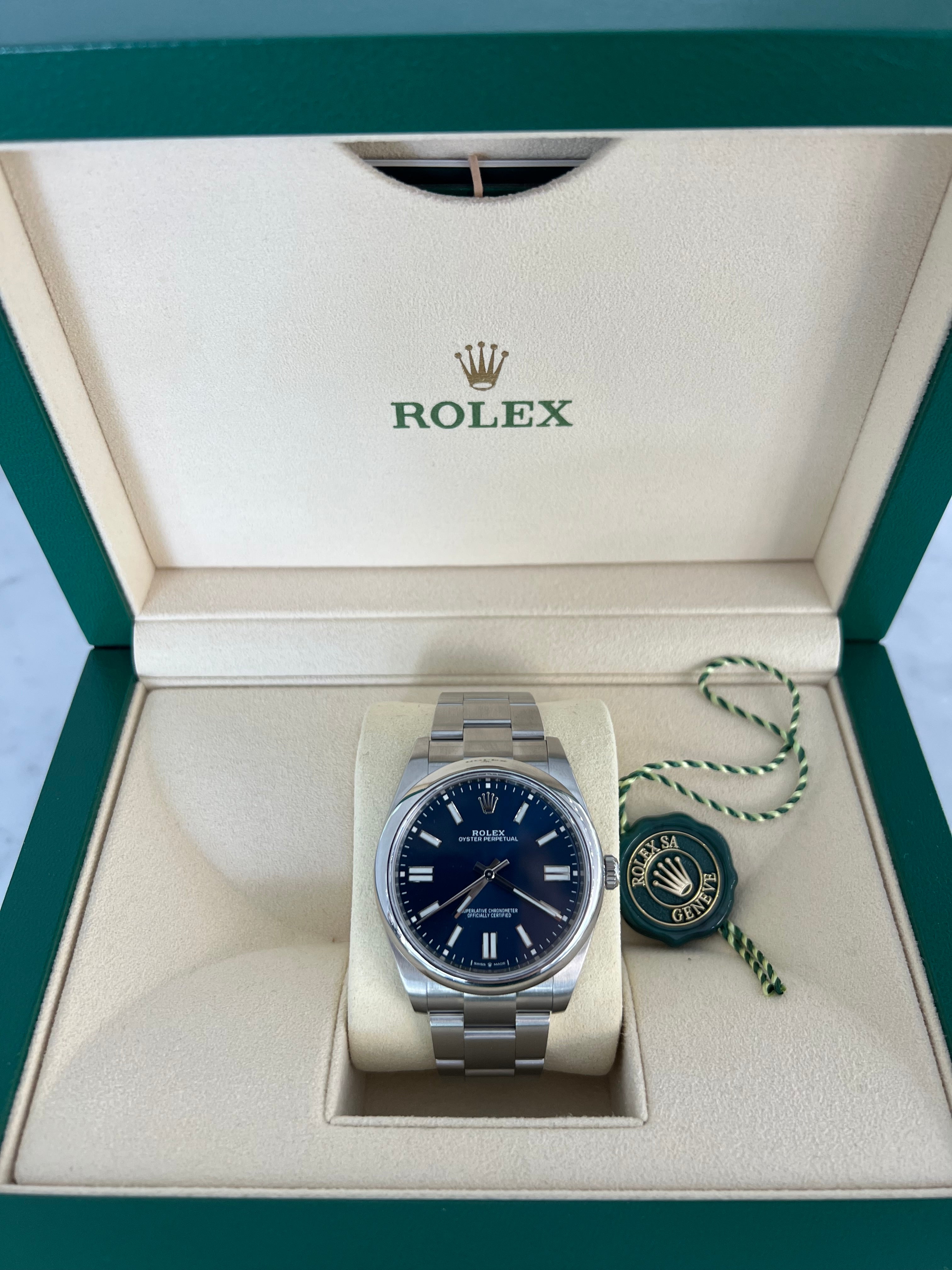 Rolex Oyster Perpertual Blue Dial Oyster Bracelet 41mm 124300/2023