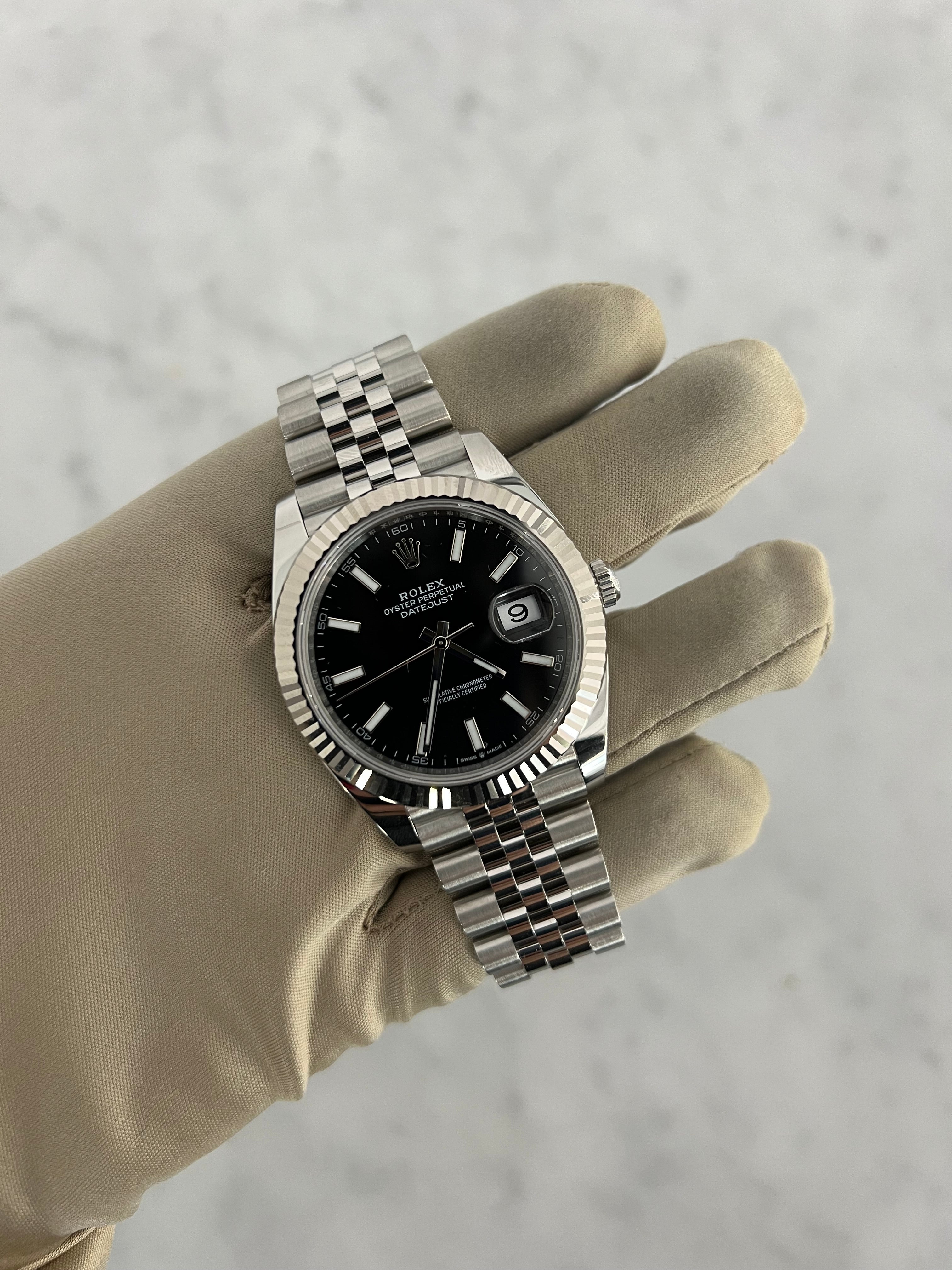 Rolex Datejust Stainless Steel Black Stick Dial Jubilee Bracelet 41mm 126334/2026