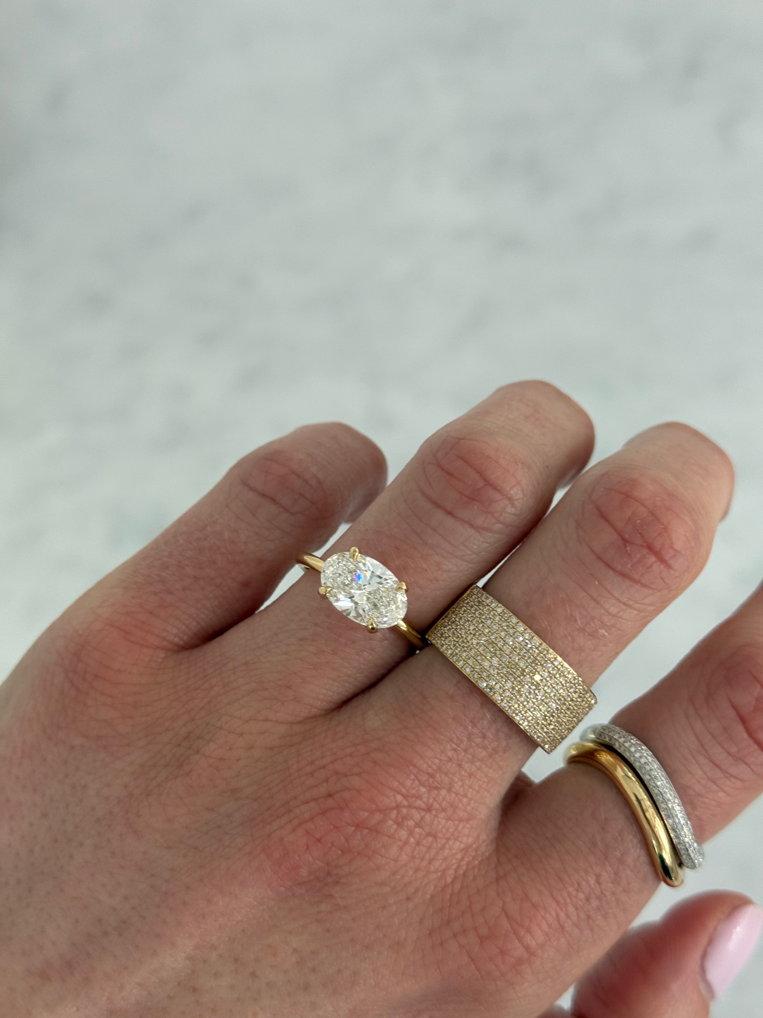 2.20ct East to West Oval Lab Diamond Ring