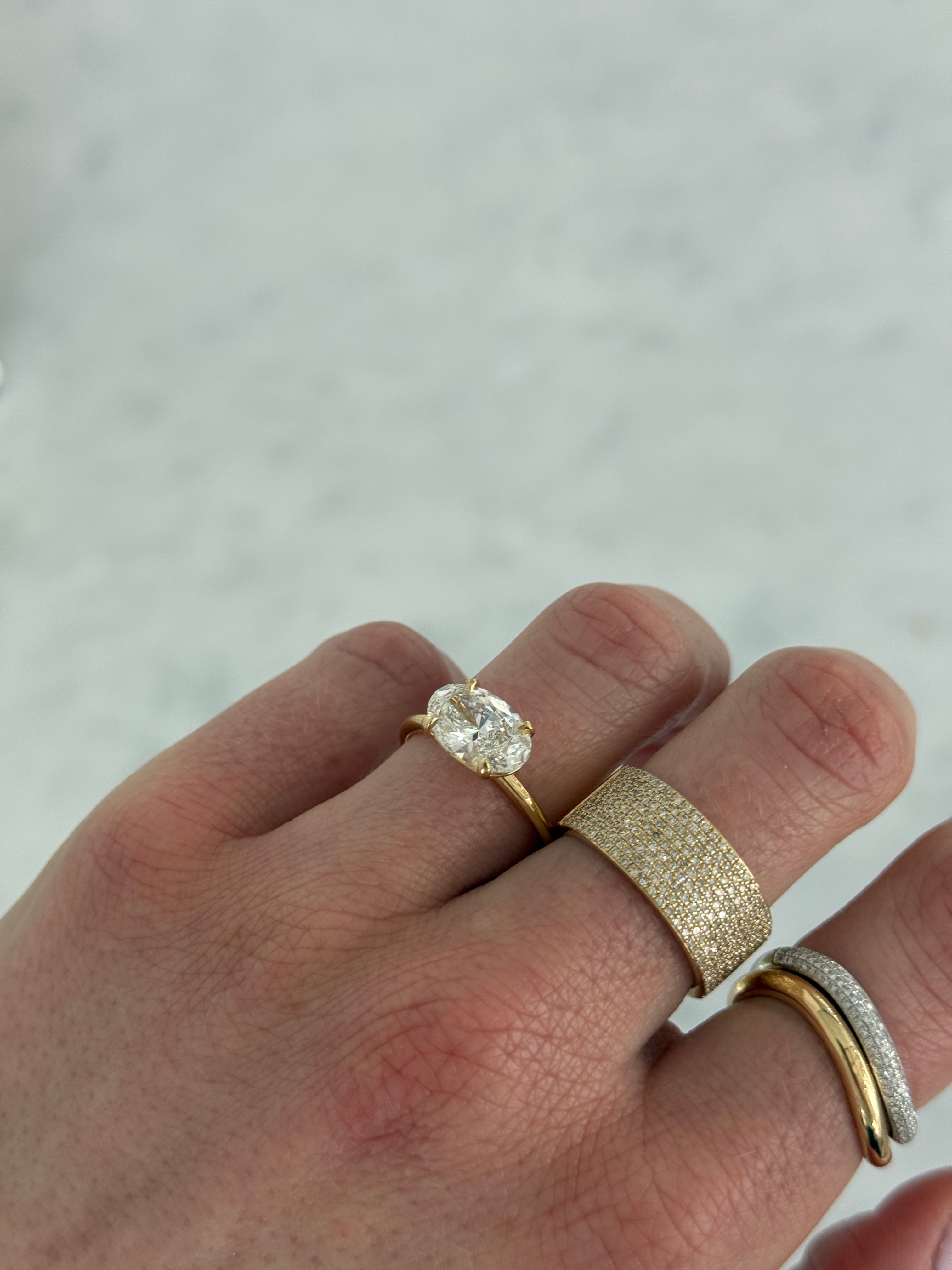 2.20ct East to West Oval Lab Diamond Ring