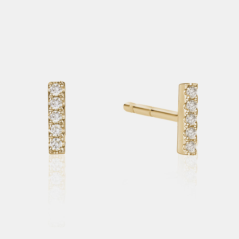 Clous d'orreilles en bar avec diamants