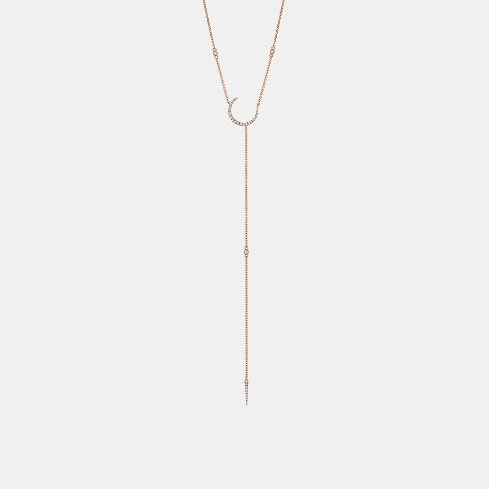 Collier Lasso Demi Lune en Diamant