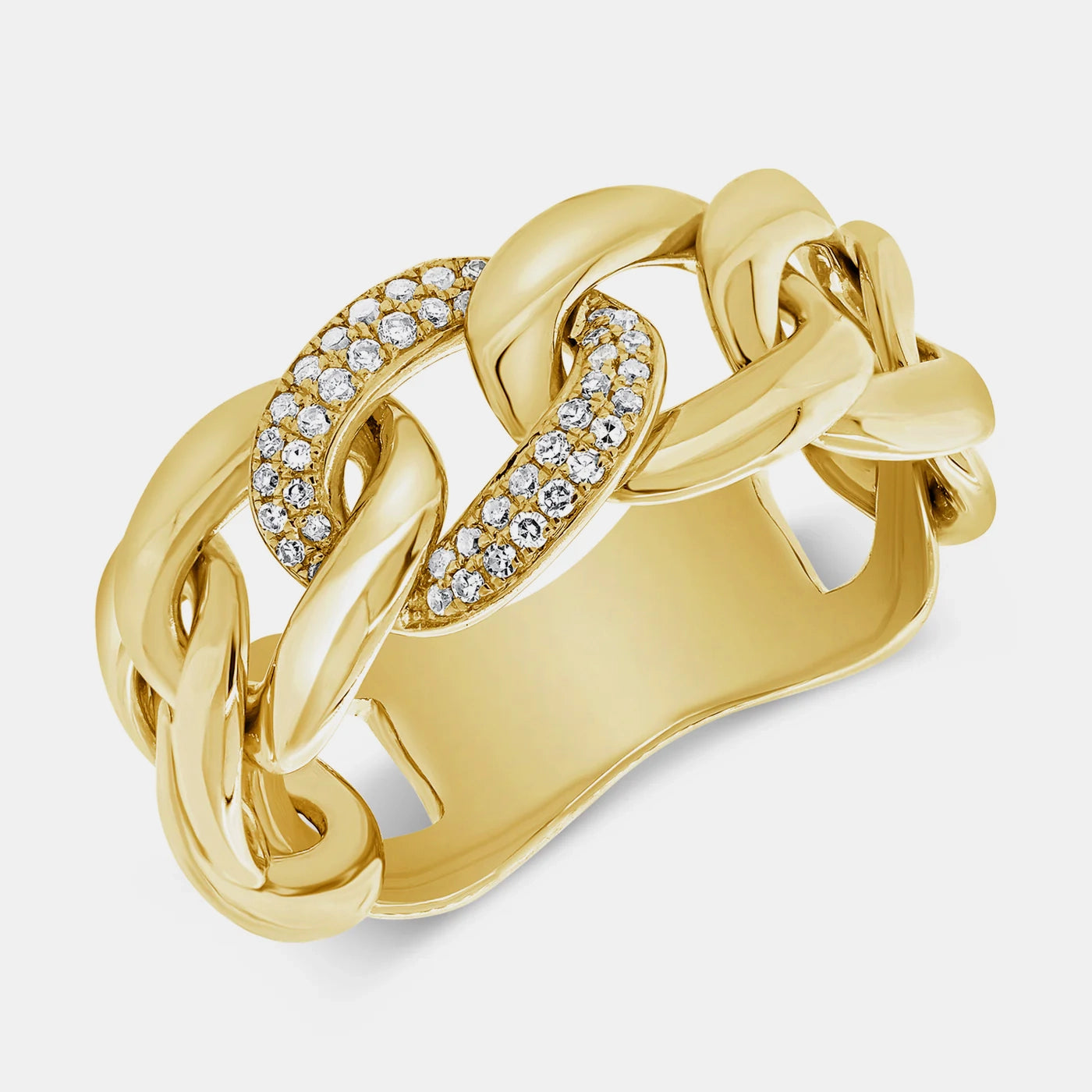 Chain link ring gold hotsell