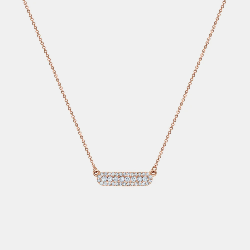 Diamond Halo Bar Necklace
