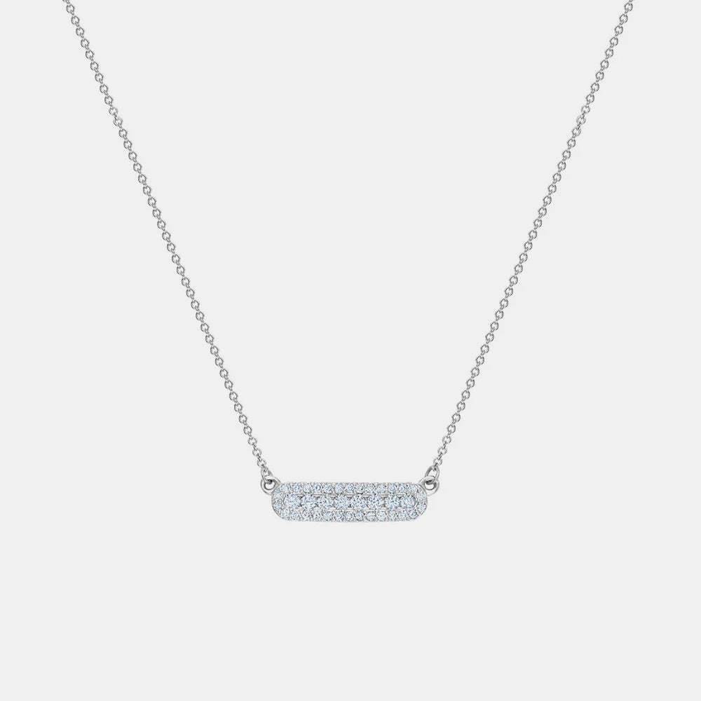 Diamond Halo Bar Necklace