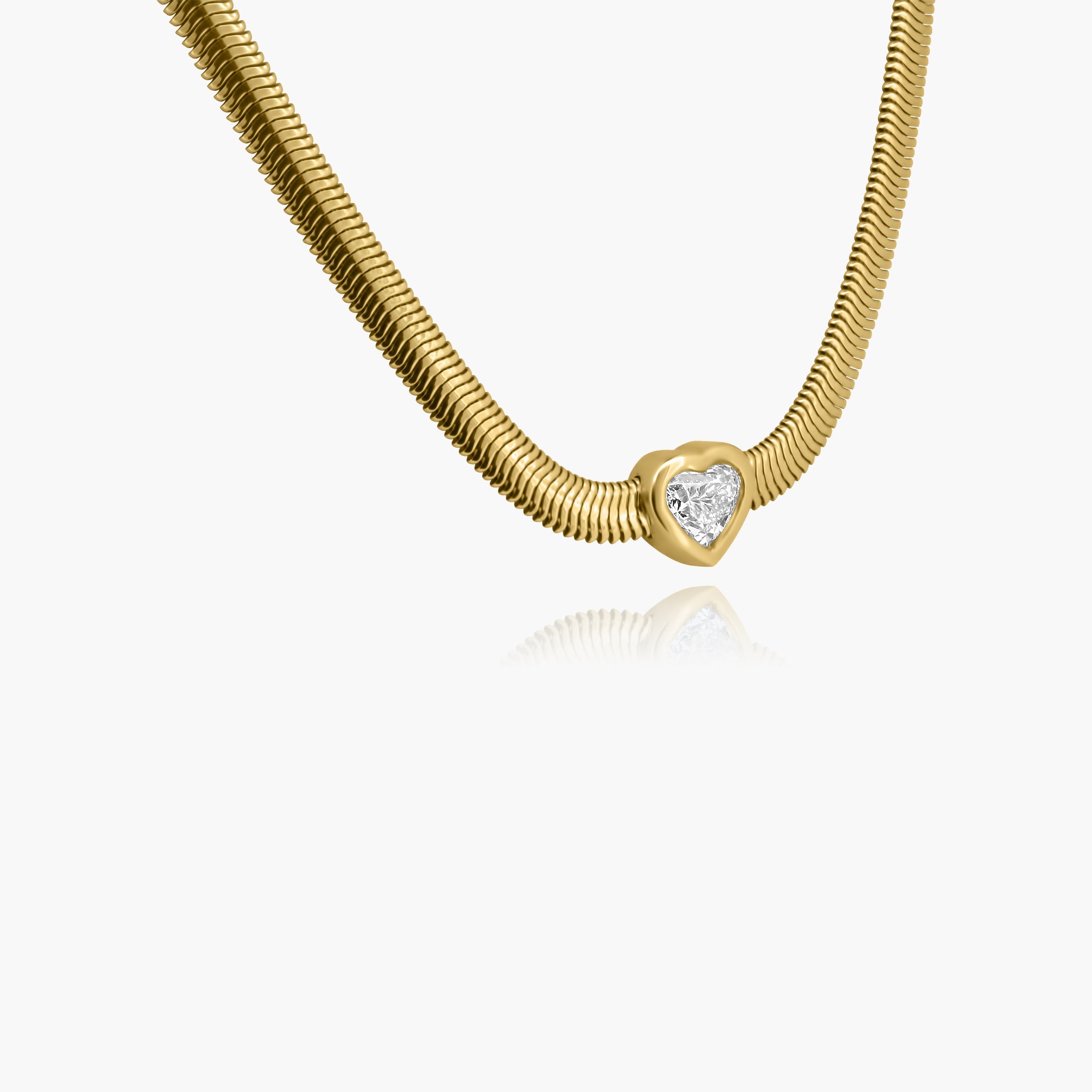 Solitaire Diamond Snake Necklace