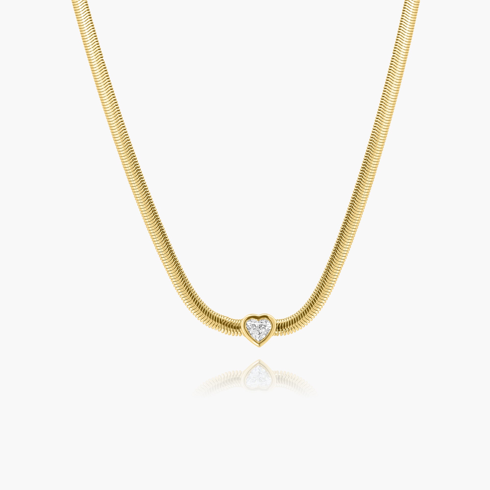 Solitaire Diamond Snake Necklace