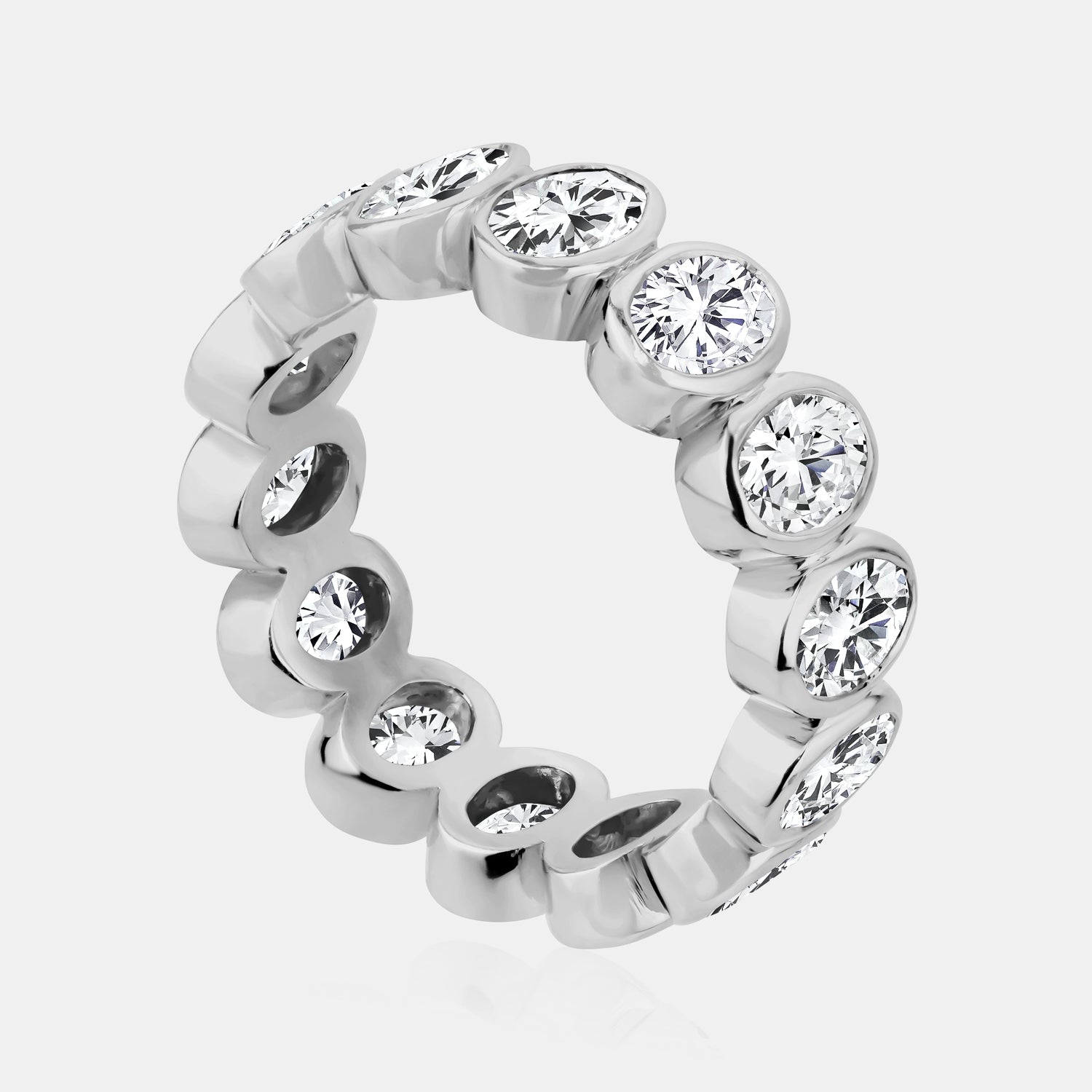 0.40ct Lab Grown Diamond Oval Bezel Set Eternity Band