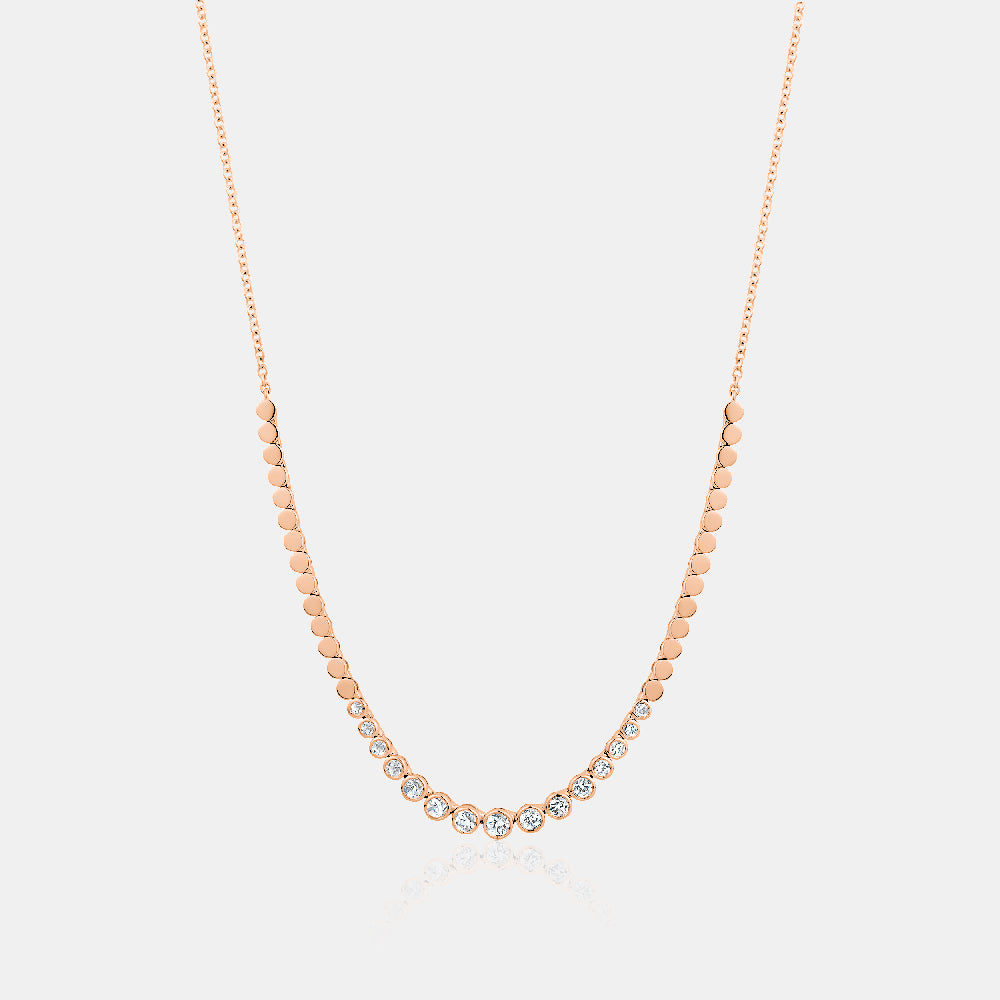 Collier de diamants sertis en biseau gradué