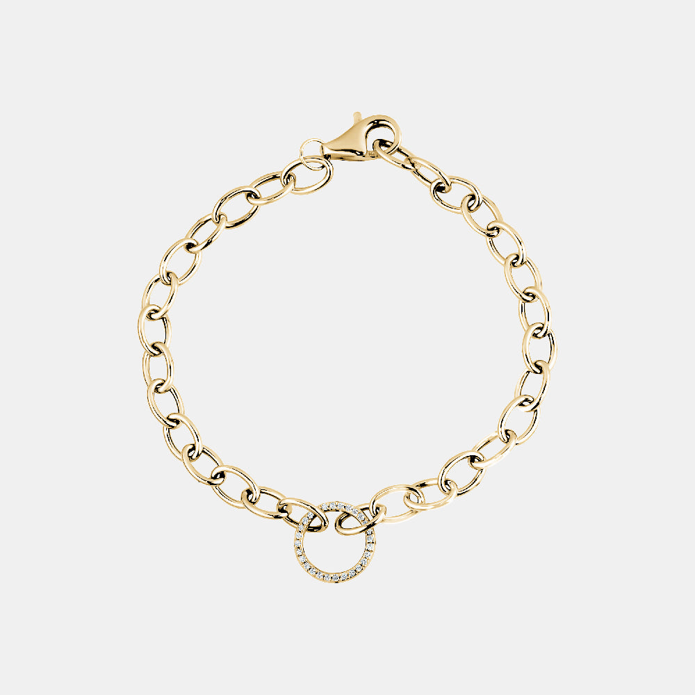 Bracelet en chaîne à maillons ornés de diamants