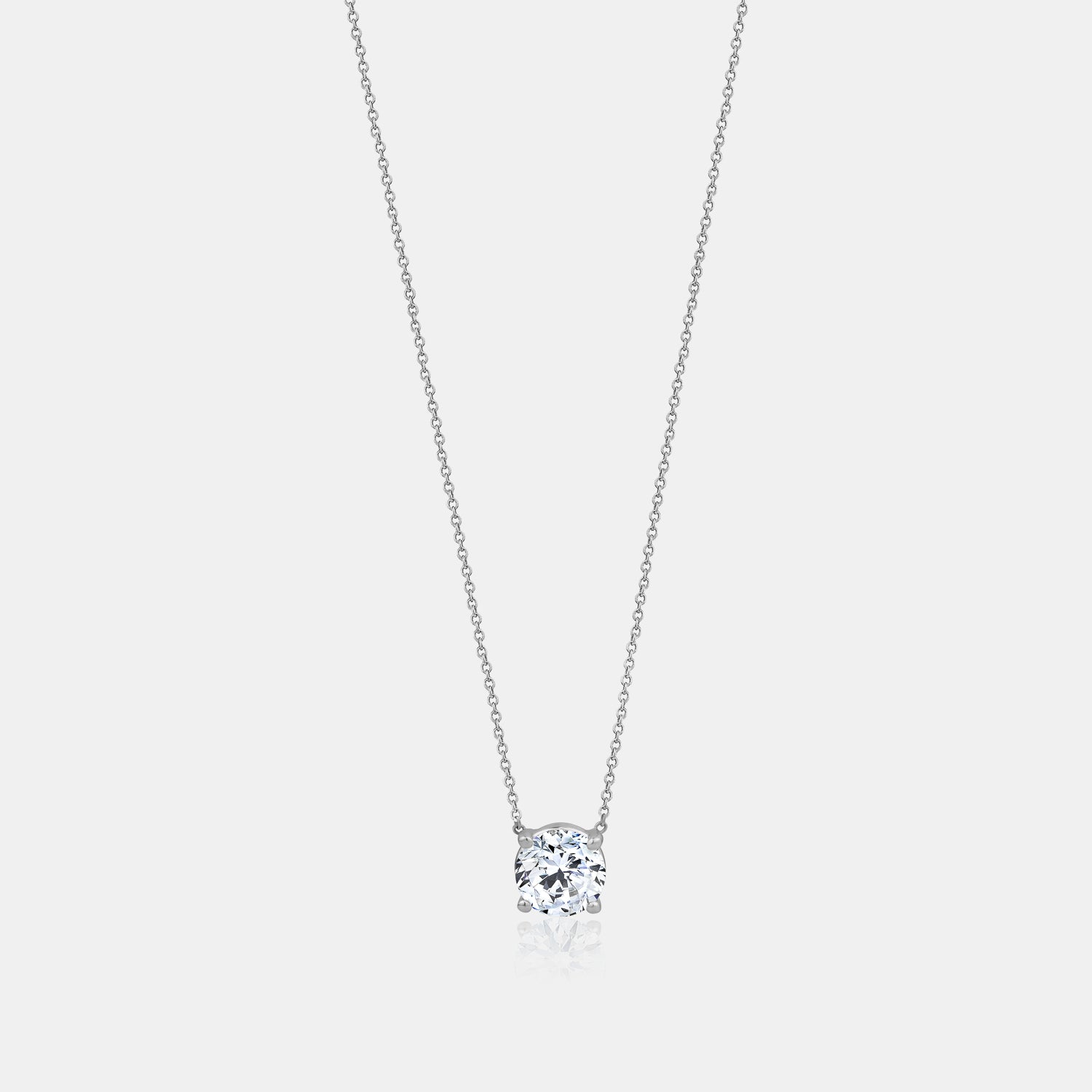 Lab Grown Floating Solitaire Necklace