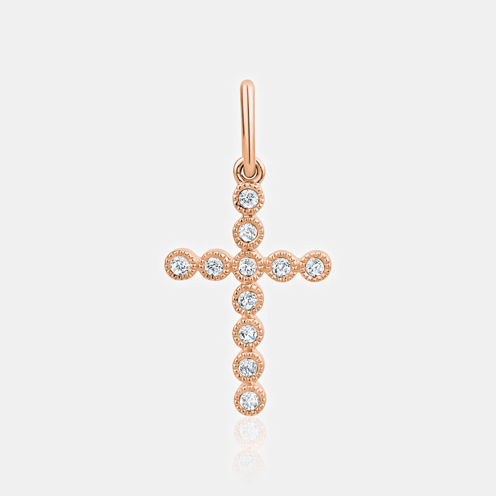 Mini Diamond Bezel Cross Necklace