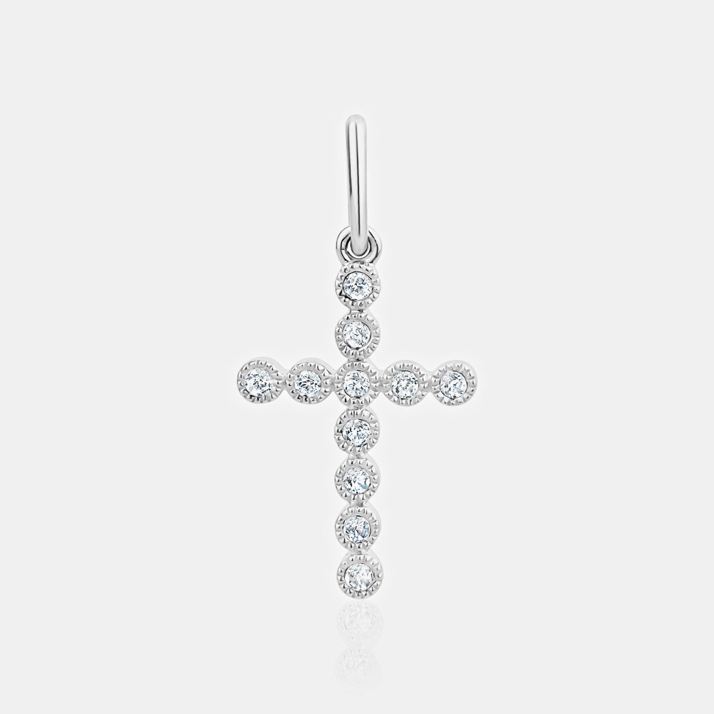 Mini Diamond Bezel Cross Necklace