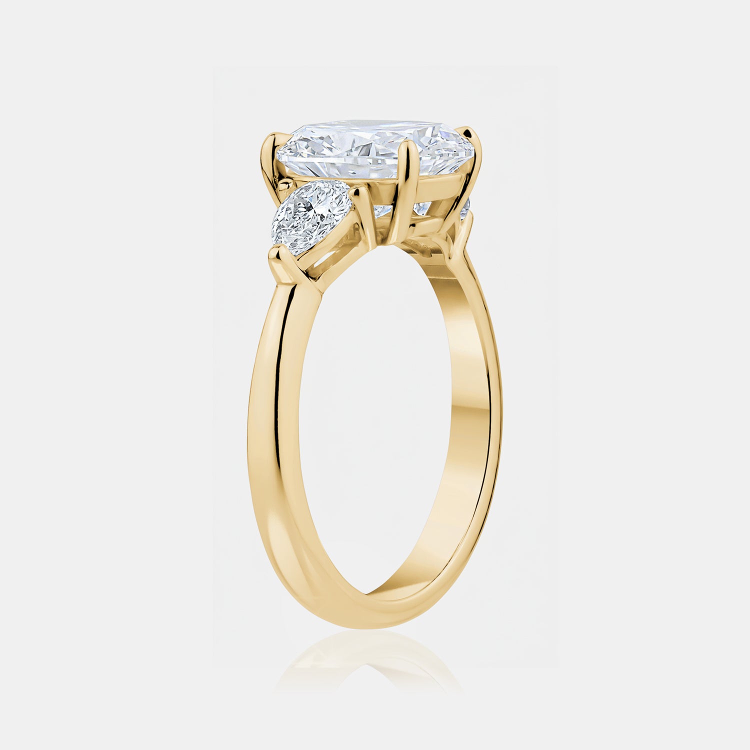 2.00ct Oval Lab Diamond Three Stone with Pears