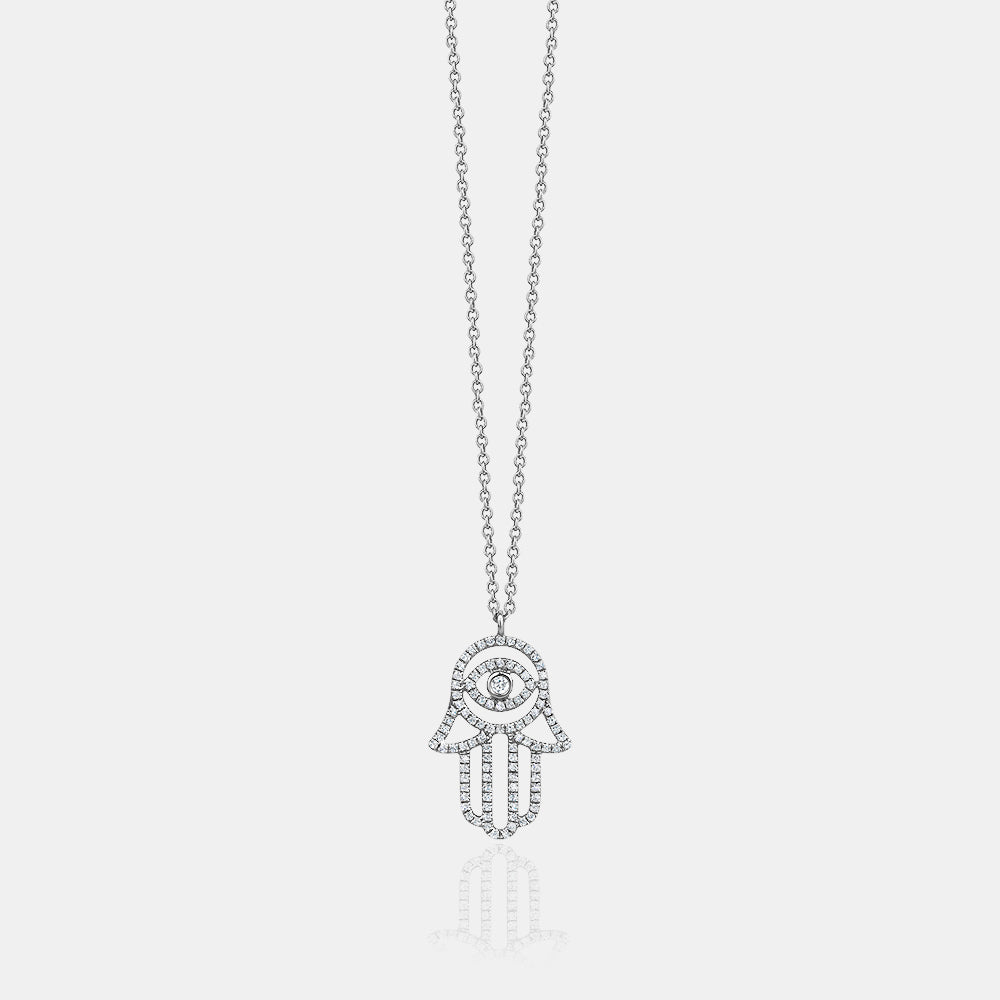 Collier Hamsa en diamant