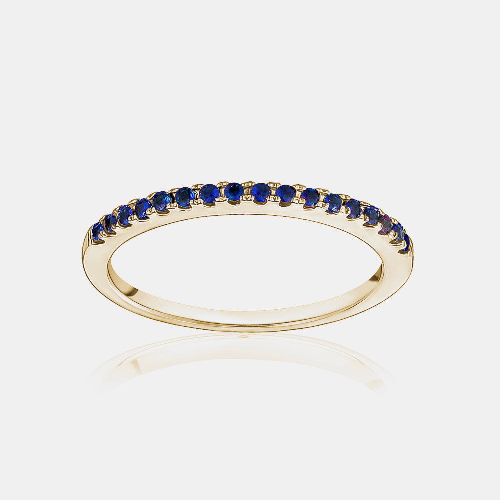 Stackable Pavé Blue Sapphire Ring