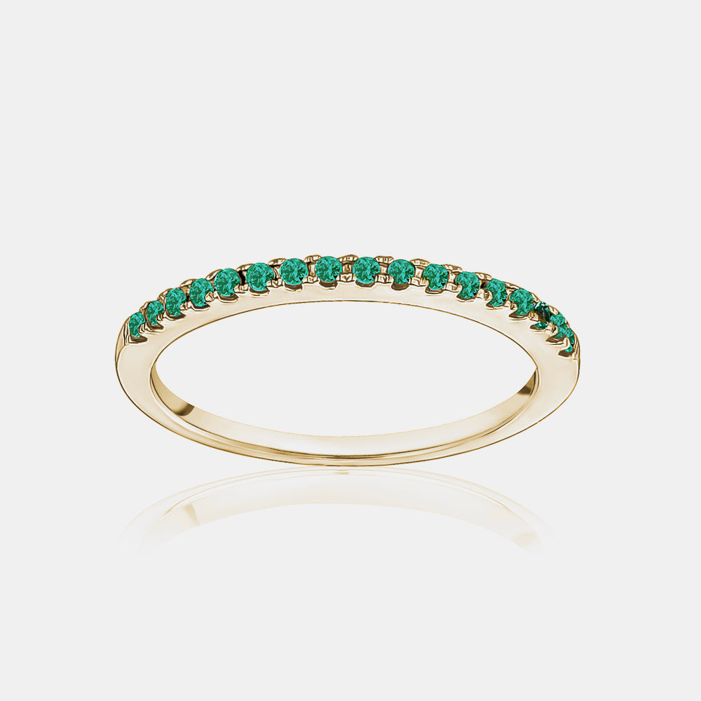 Bague Émeraude Pavé Empilable